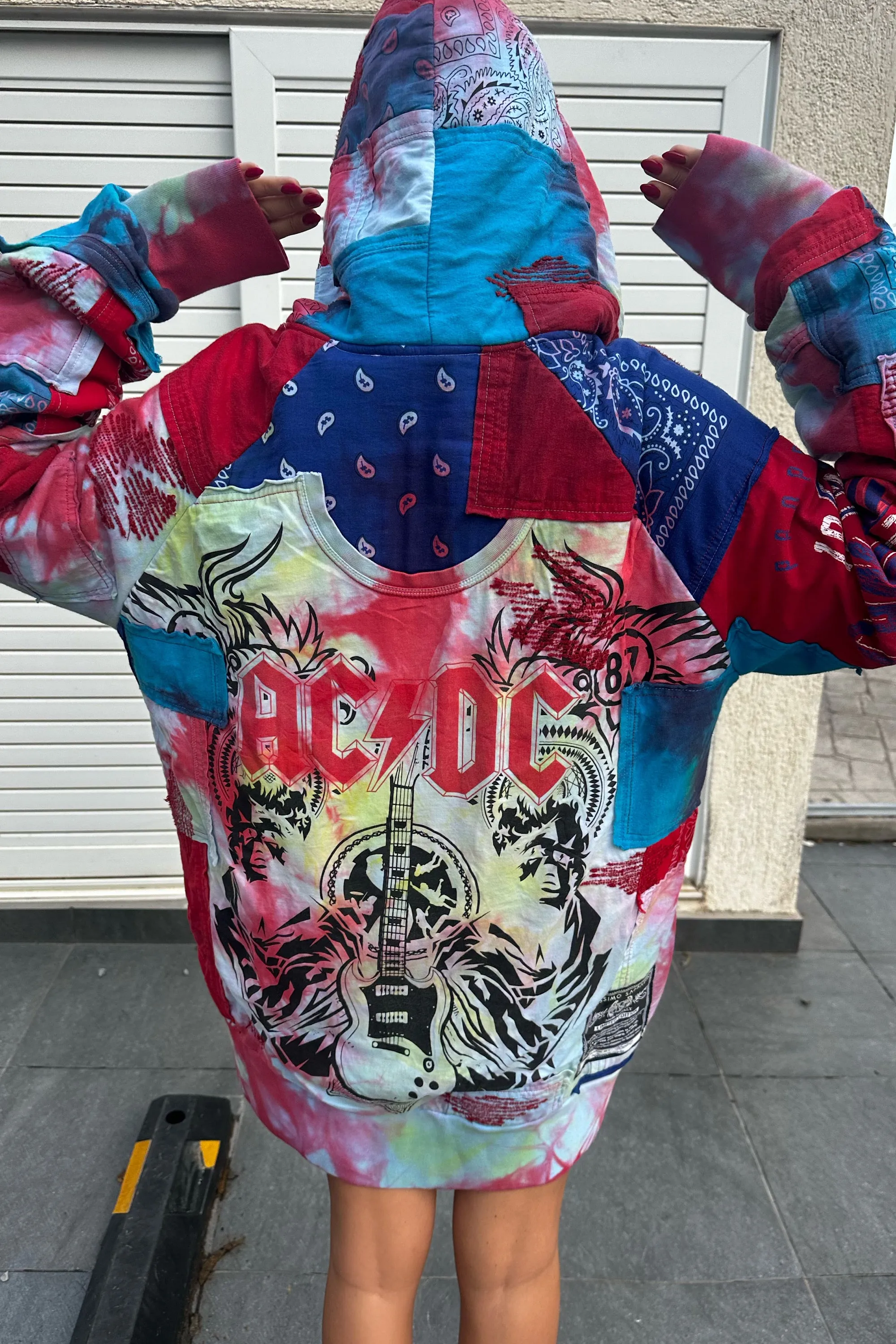 AC DC TIE DYE HOODIE