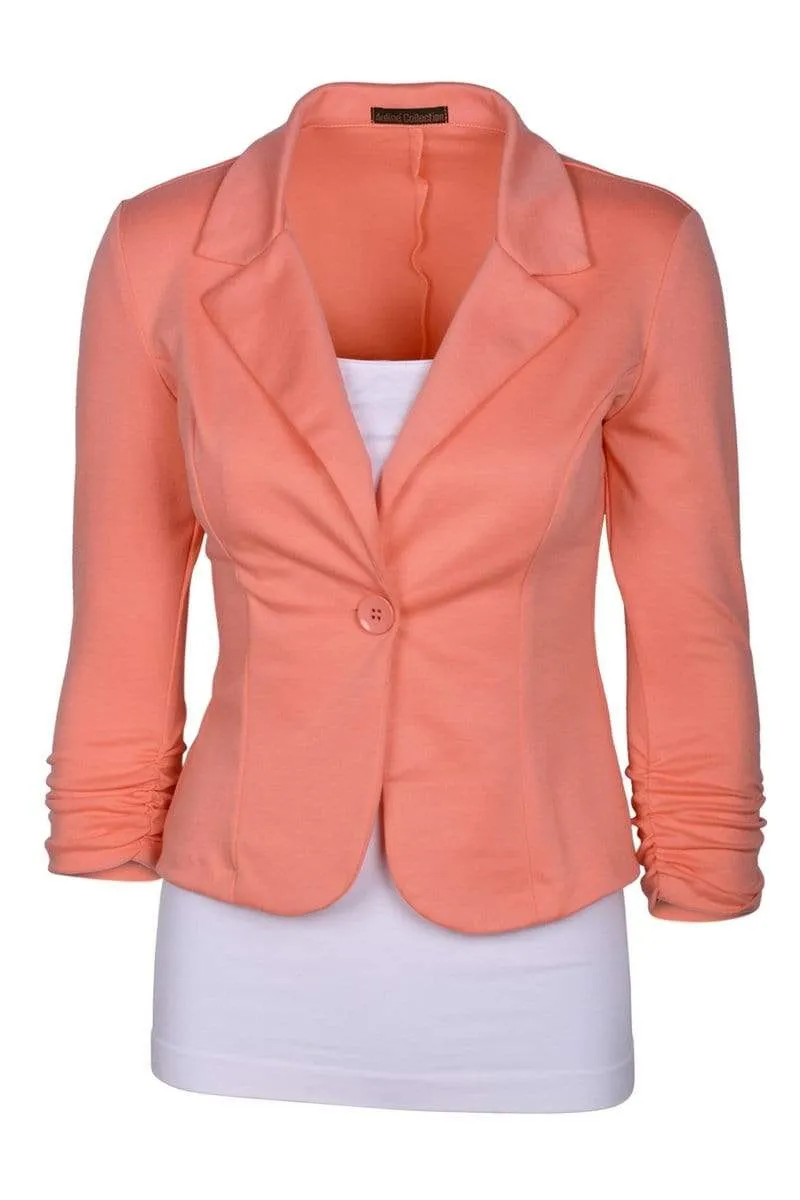 Auliné Collection Women's Casual Work Solid Color Knit Blazer