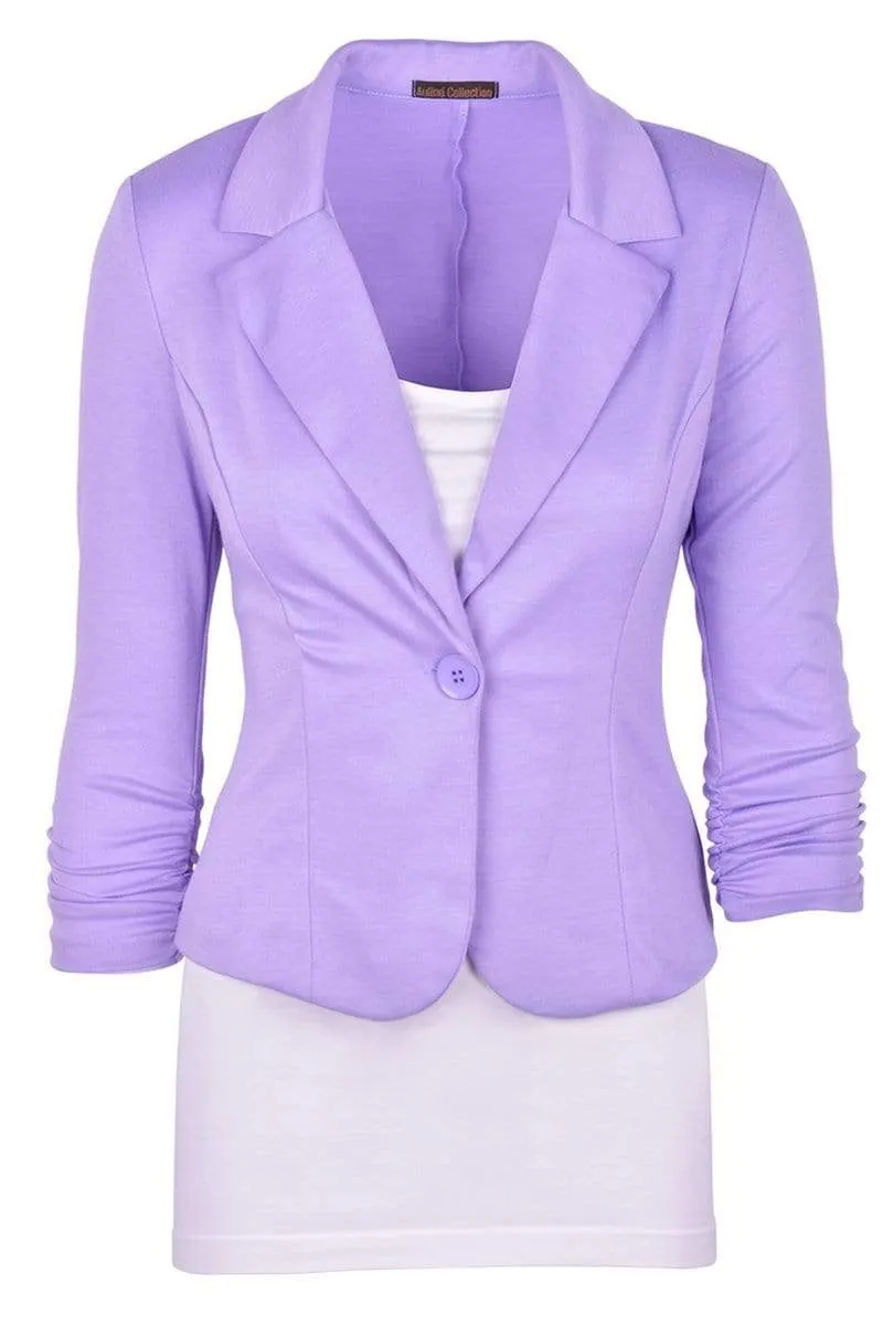 Auliné Collection Women's Casual Work Solid Color Knit Blazer