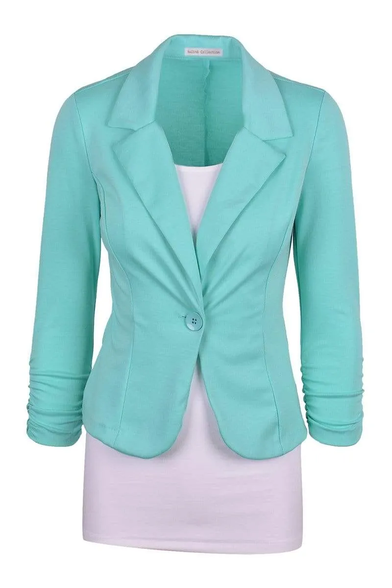 Auliné Collection Women's Casual Work Solid Color Knit Blazer