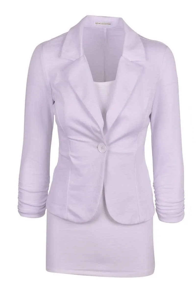 Auliné Collection Women's Casual Work Solid Color Knit Blazer