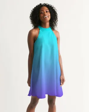 Bahama Blue Ombre Halter Dress