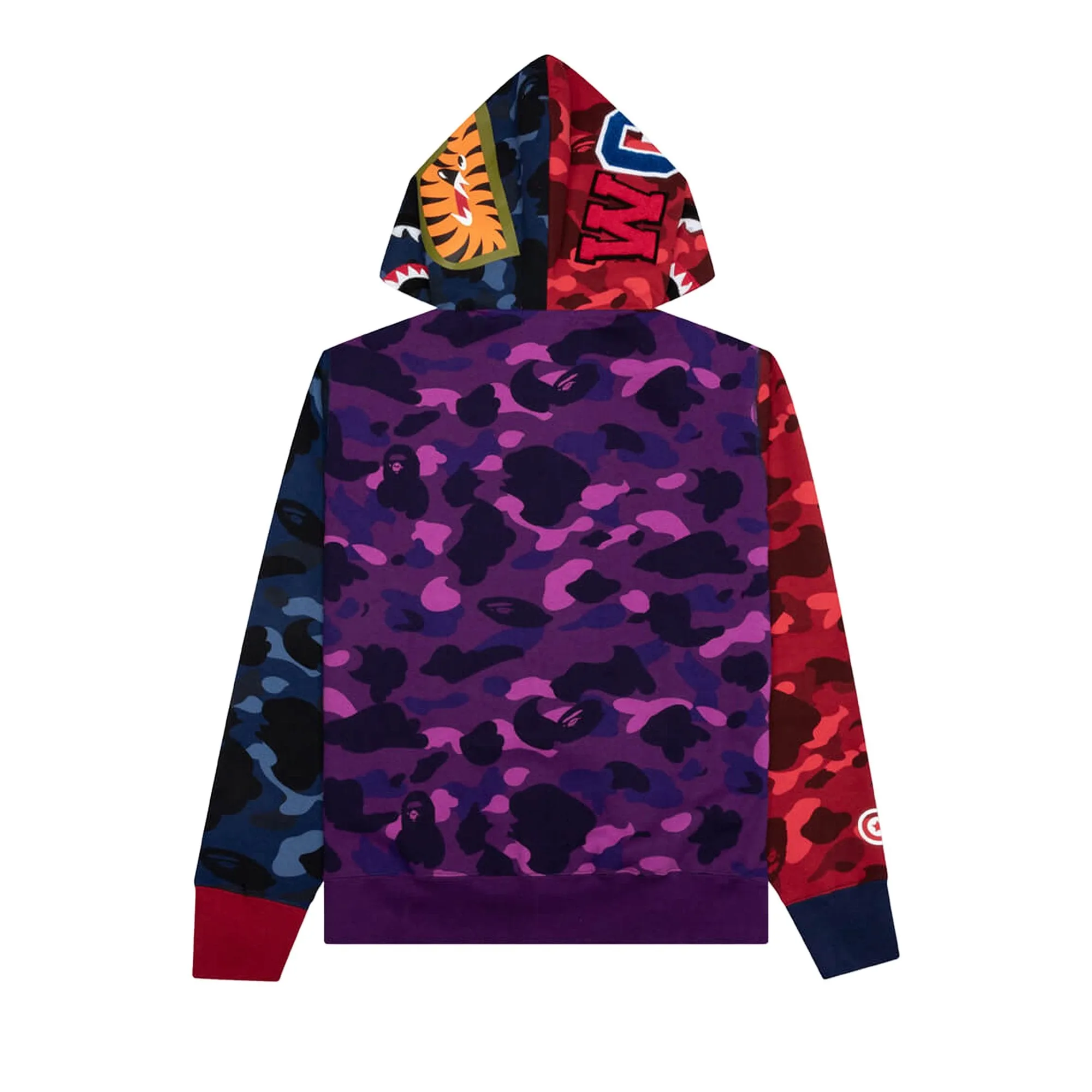 BAPE Crazy Shark Double Zip Oversized Sweatshirt, Multicolor