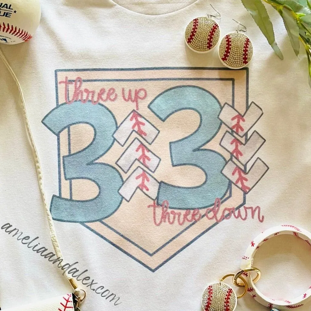 BASEBALL SPIRIT T-Shirt 3 UP 3 DOWN