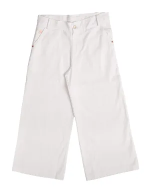 Big Girl White Jeans with Embroidery