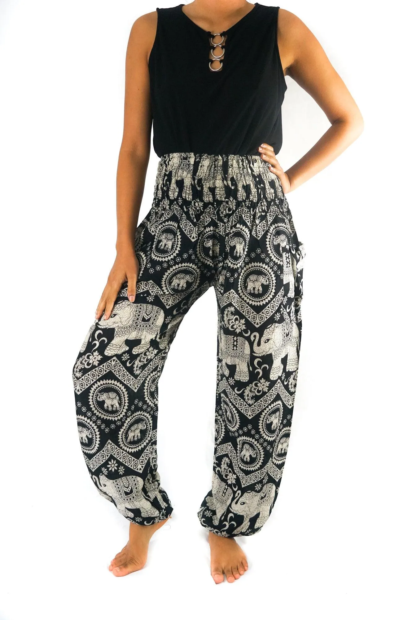 Black ELEPHANT Pants Women Boho Pants Hippie Pants Yoga