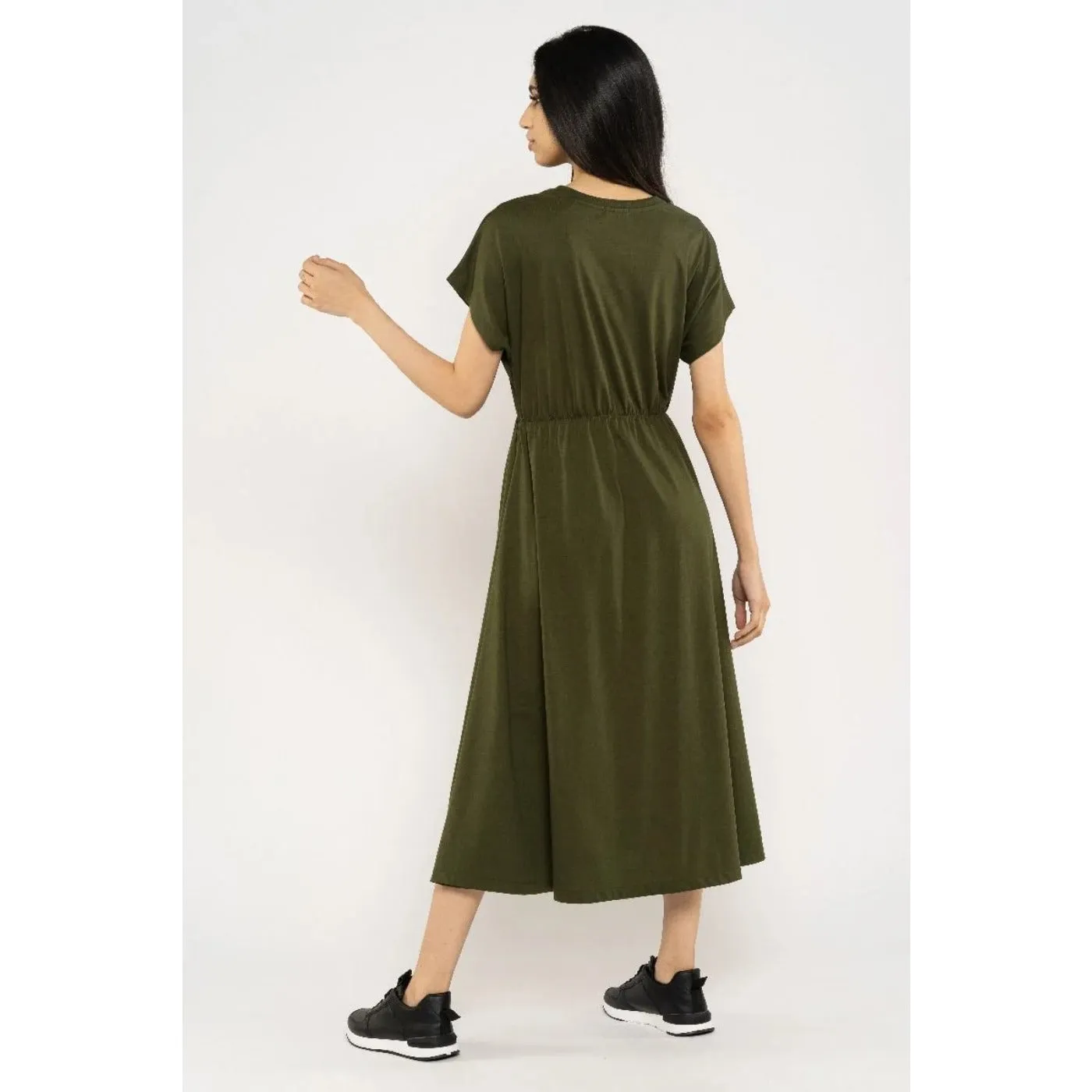 Blueage Green Flowy Midi Dress