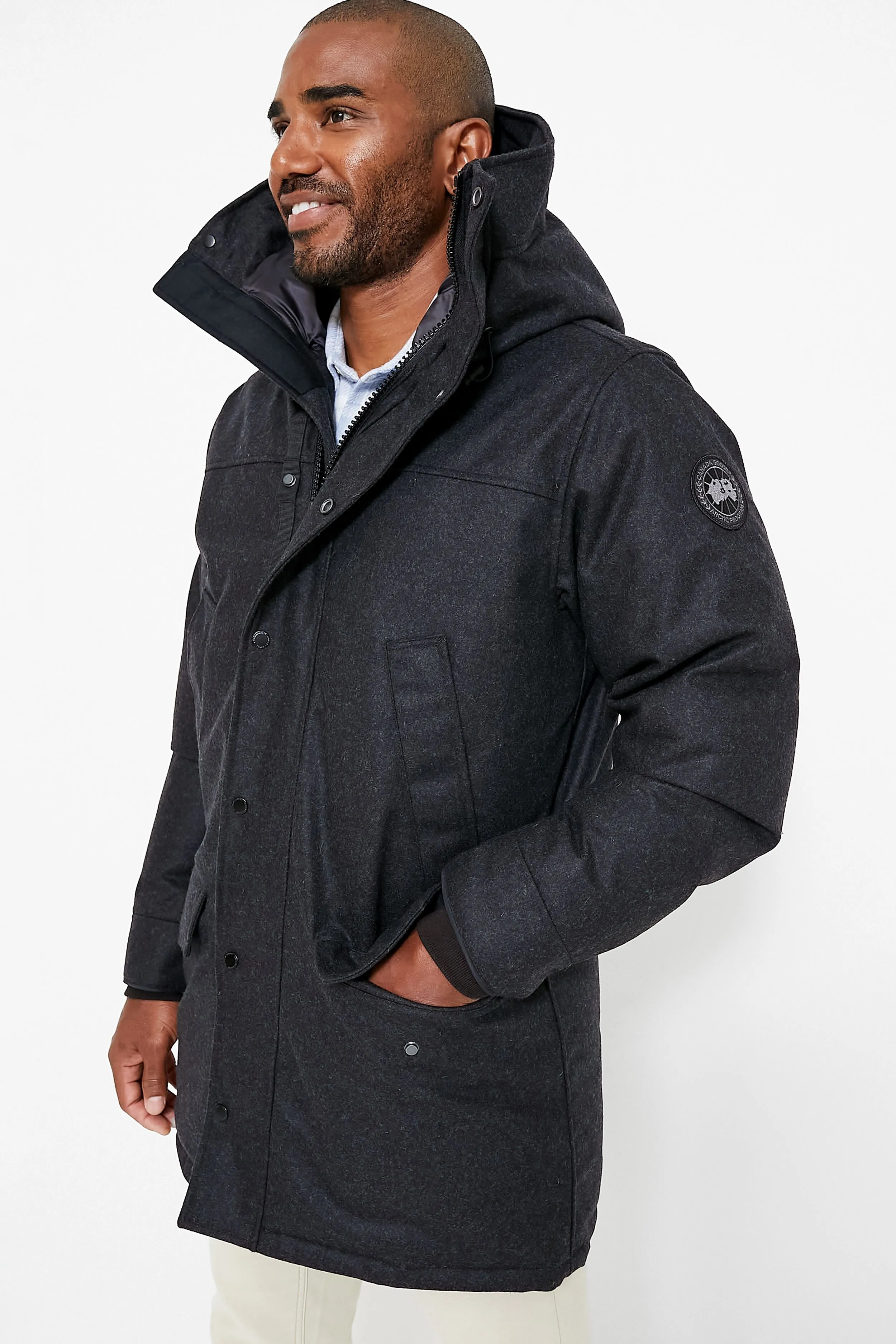 Carbon Melange Wool Reskill Langford Parka