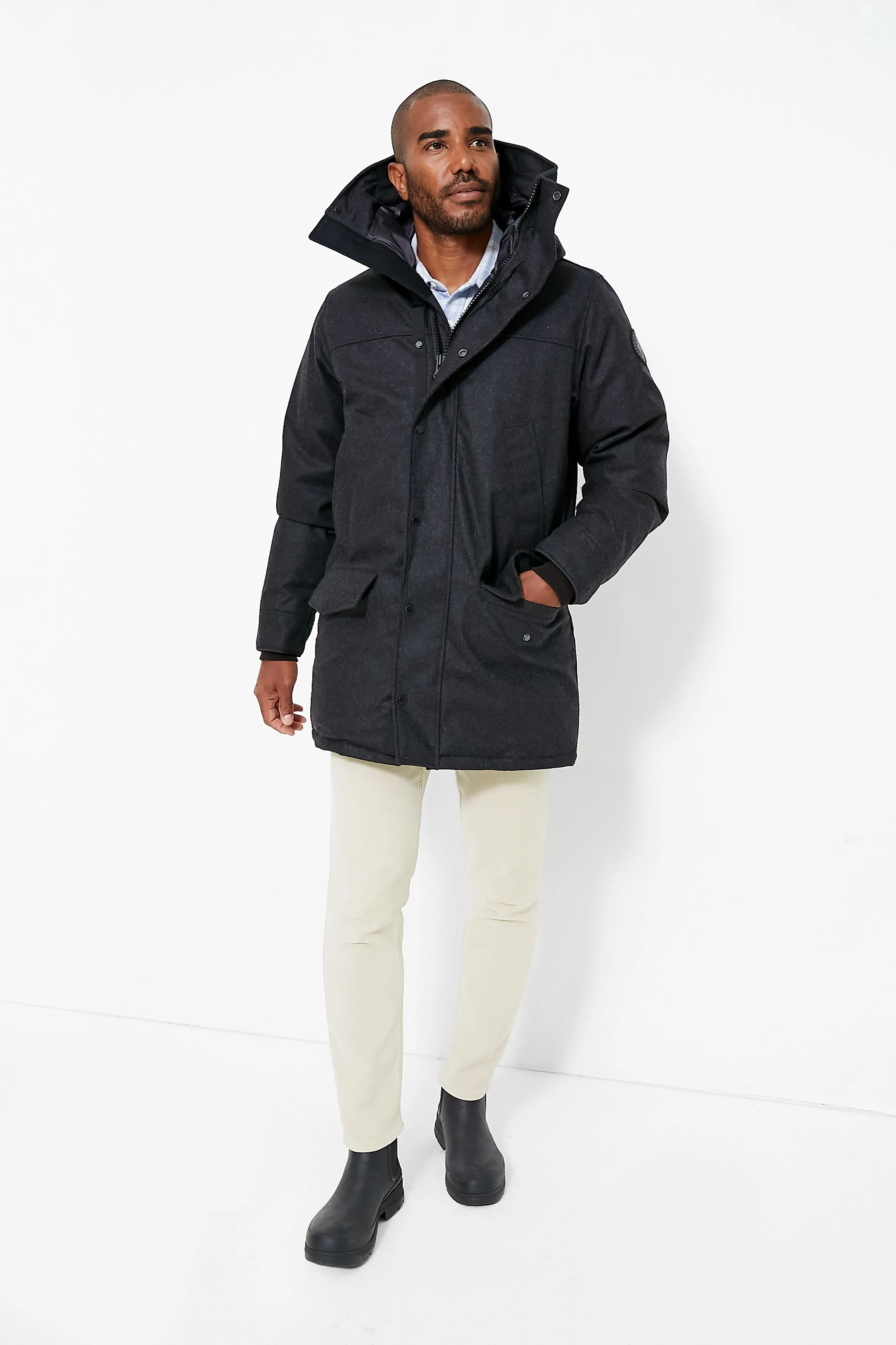 Carbon Melange Wool Reskill Langford Parka