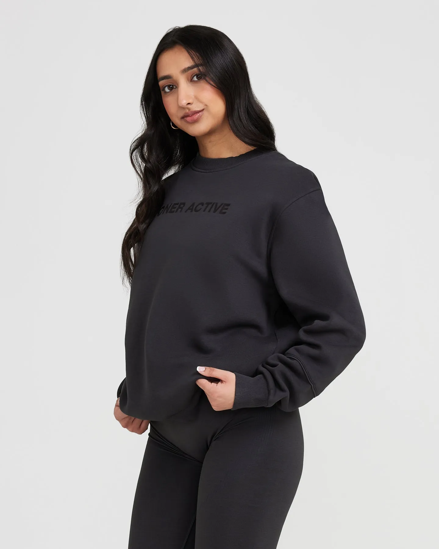 Classic Lounge Oversized Crew Neck | Coal