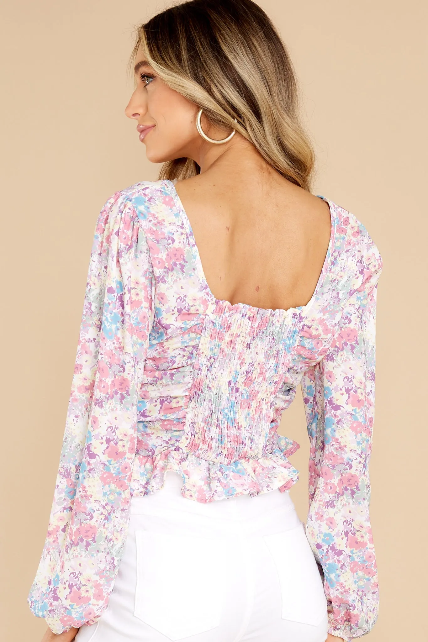 Confident In You Pink Multi Floral Print Top