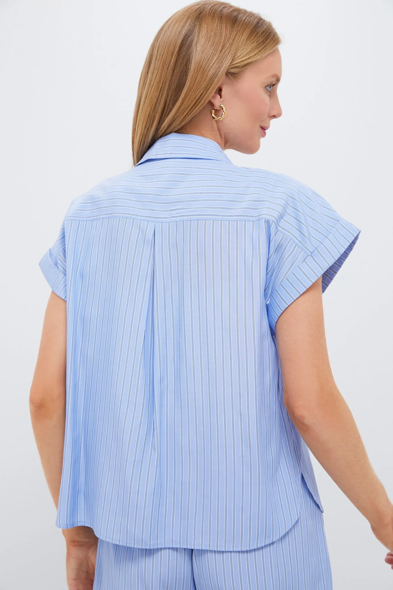 Cornflower Blue Stripe Scottie Shirt