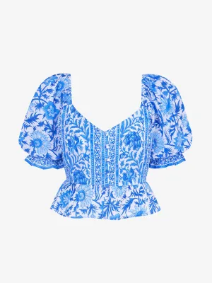 Cornflower mix agnes blouse