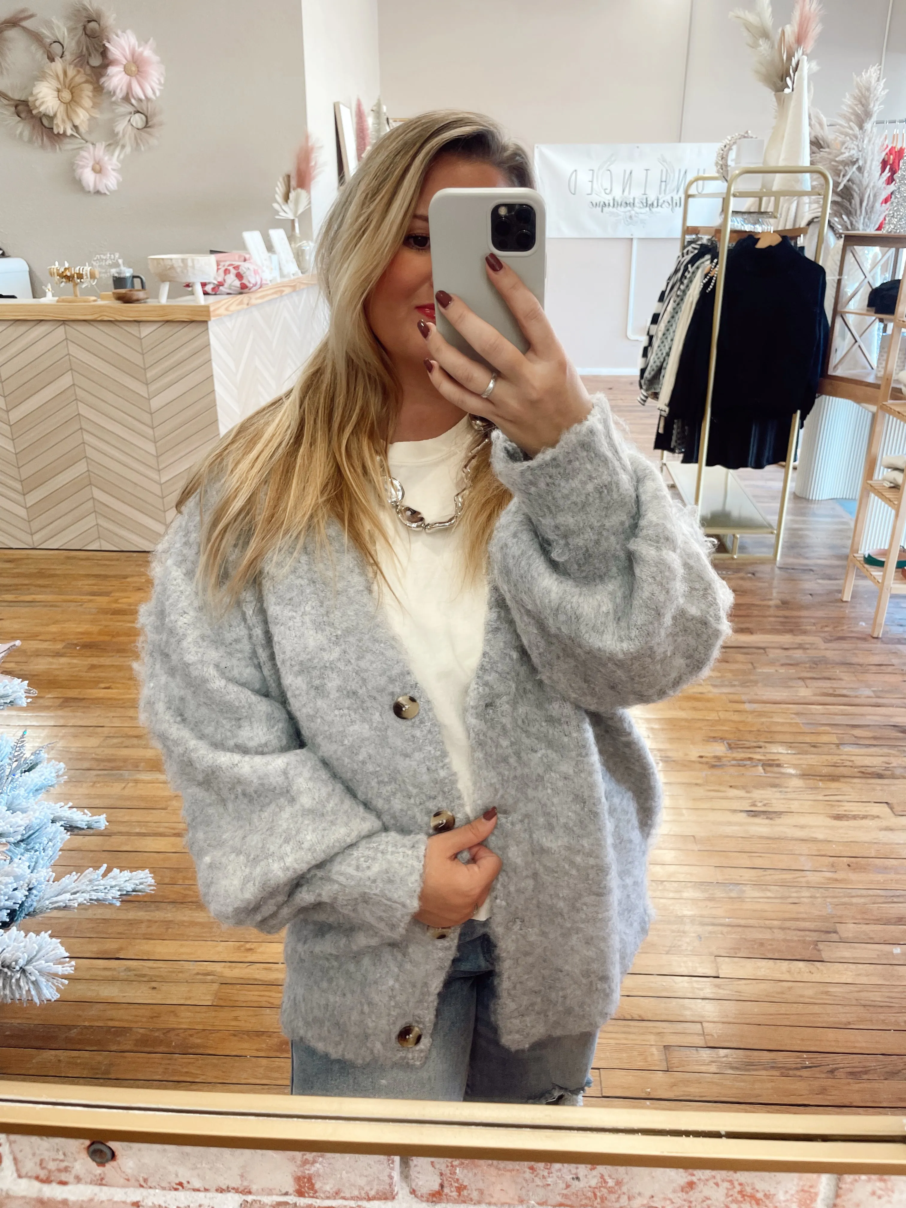 Cozy in Grey Cardigan