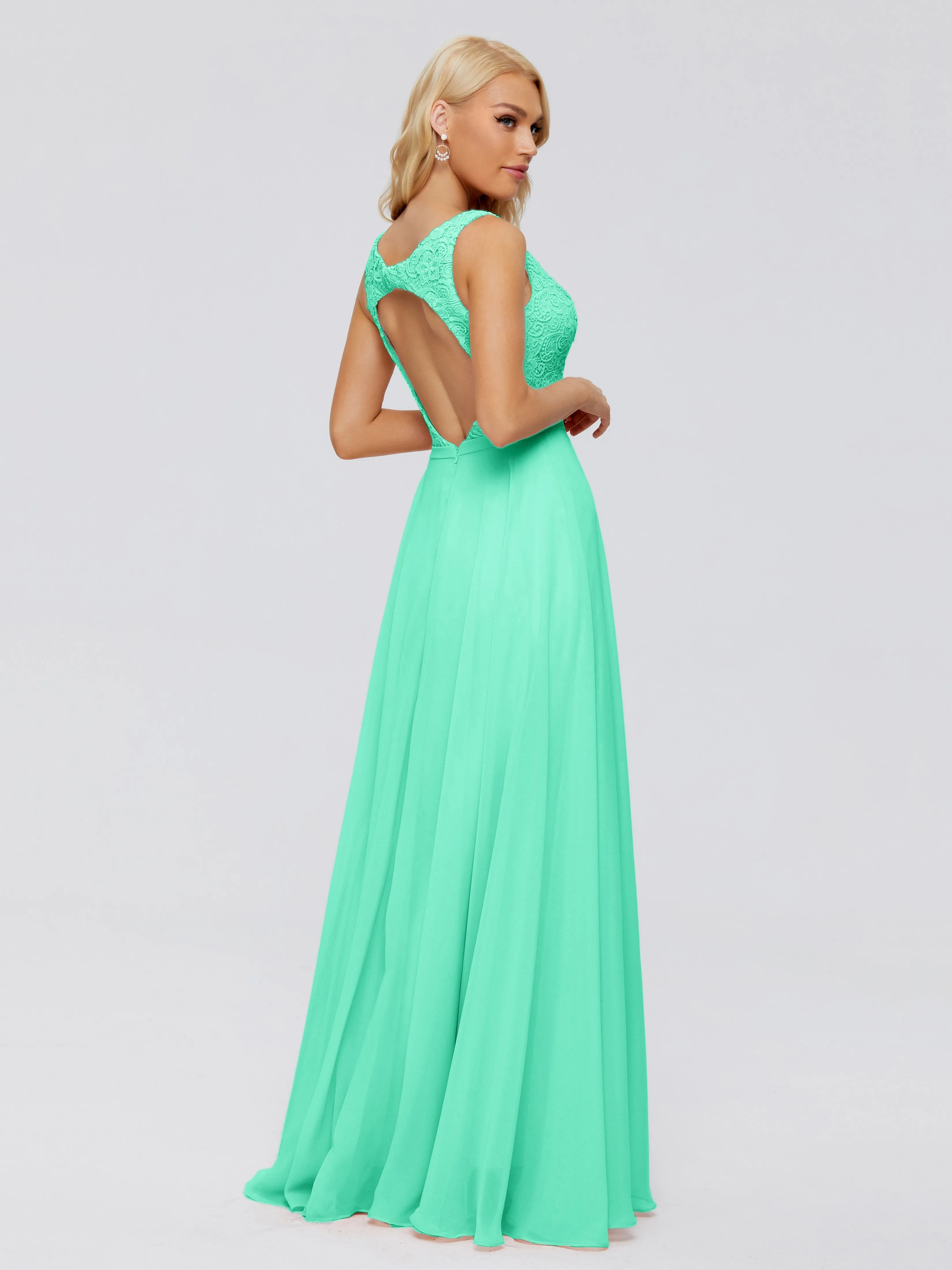 Eliza A-line V Neck Flowy Chiffon Bridesmaid Dresses