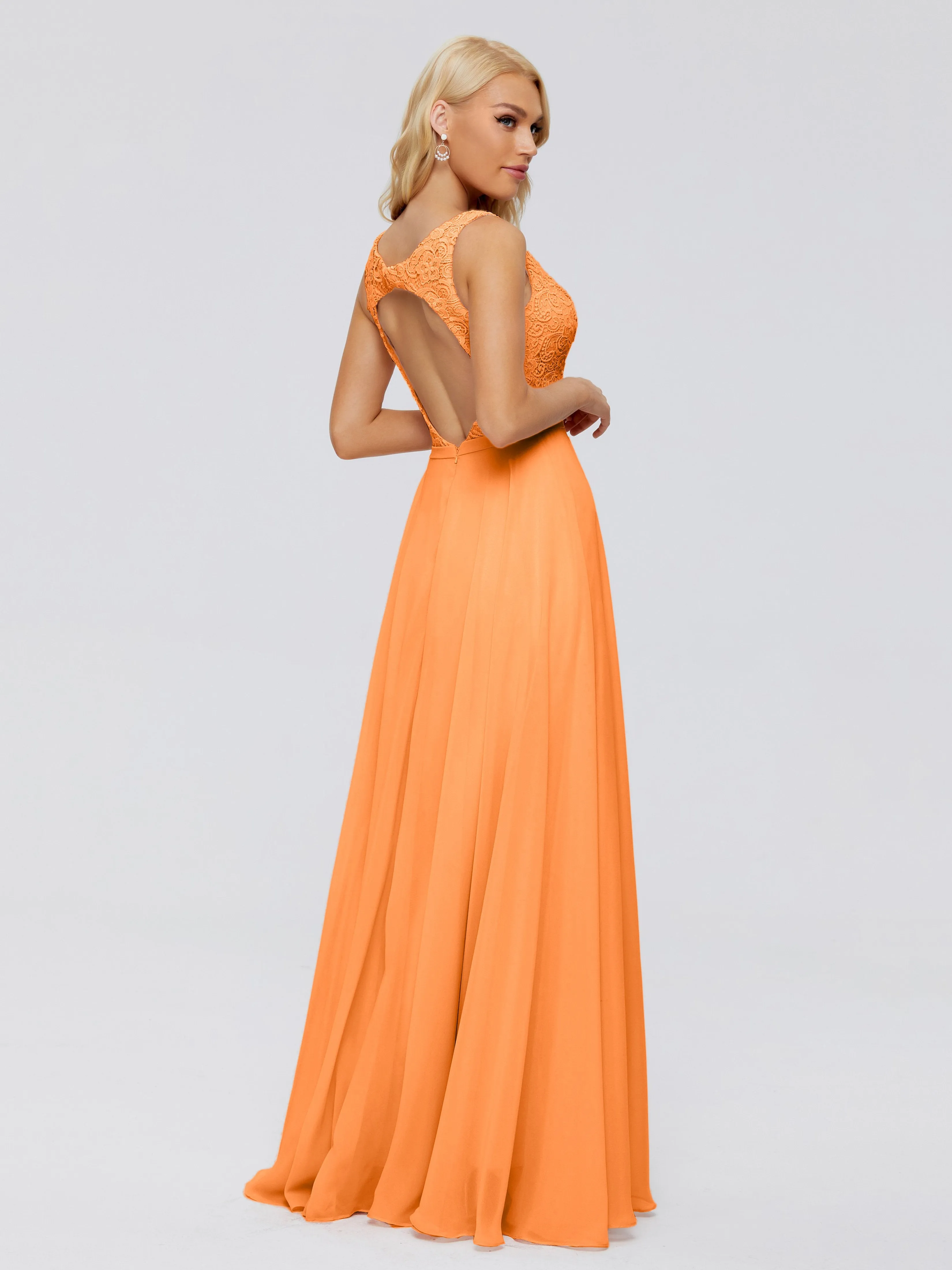 Eliza A-line V Neck Flowy Chiffon Bridesmaid Dresses