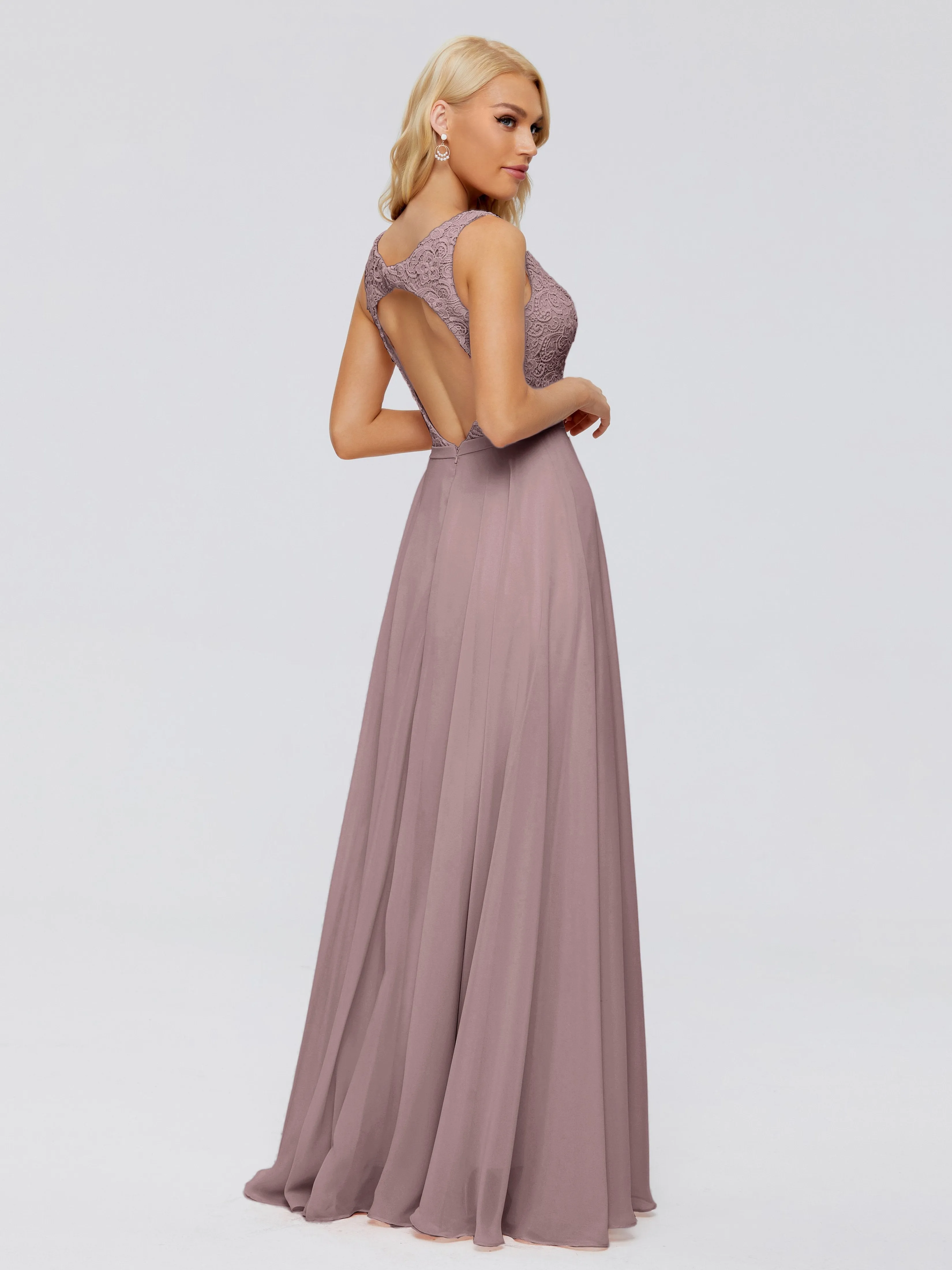 Eliza A-line V Neck Flowy Chiffon Bridesmaid Dresses