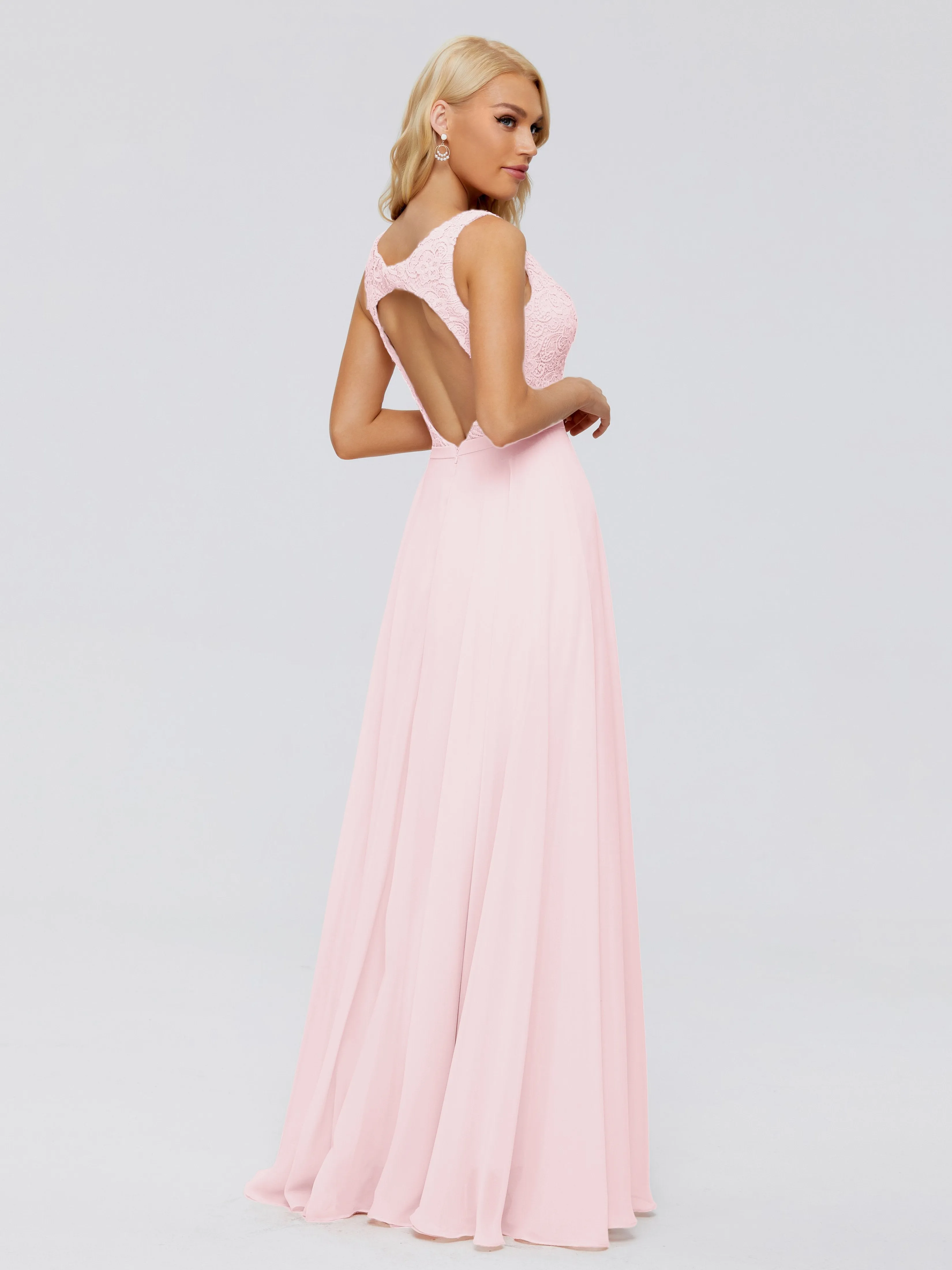 Eliza A-line V Neck Flowy Chiffon Bridesmaid Dresses