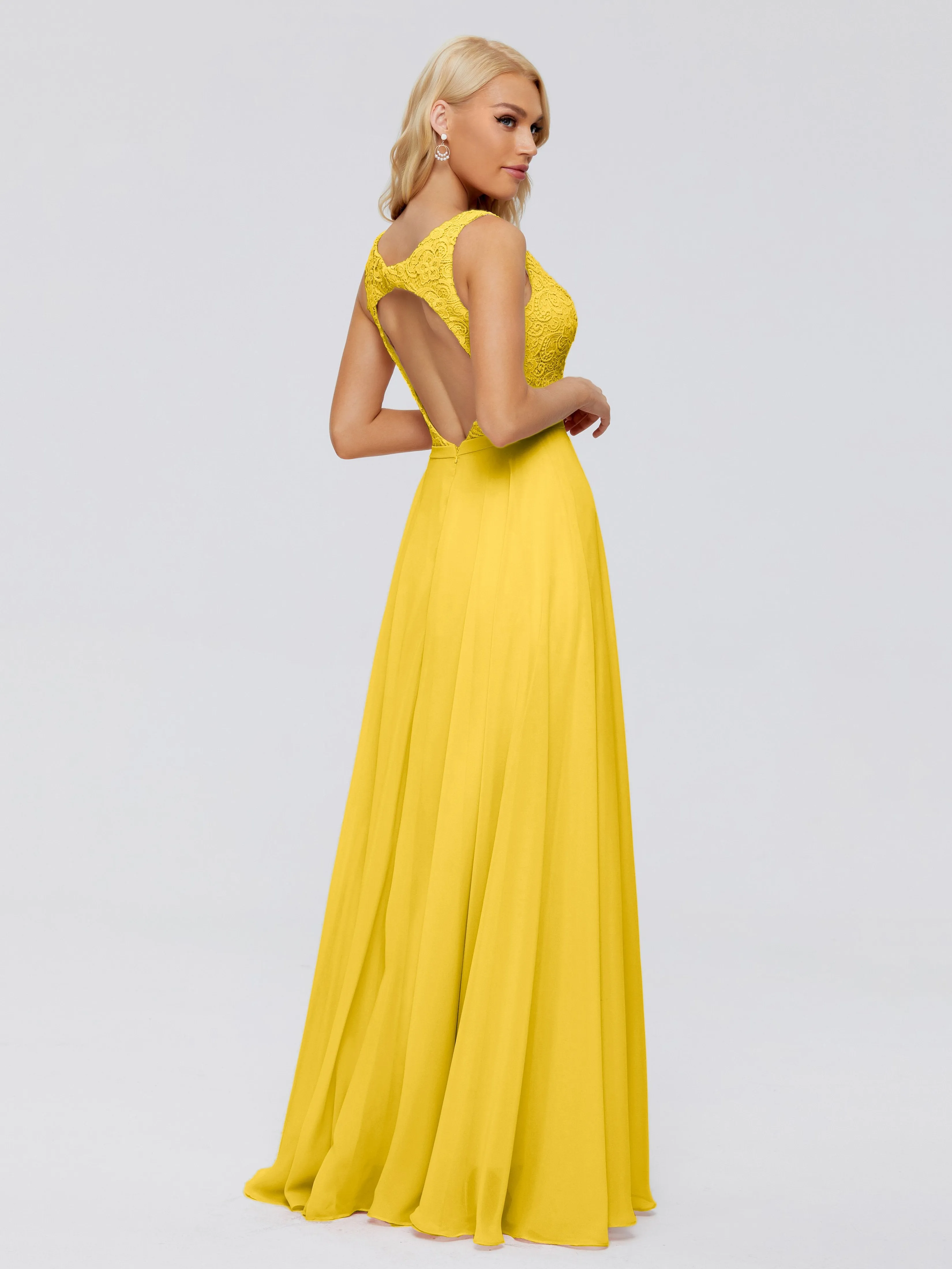 Eliza A-line V Neck Flowy Chiffon Bridesmaid Dresses