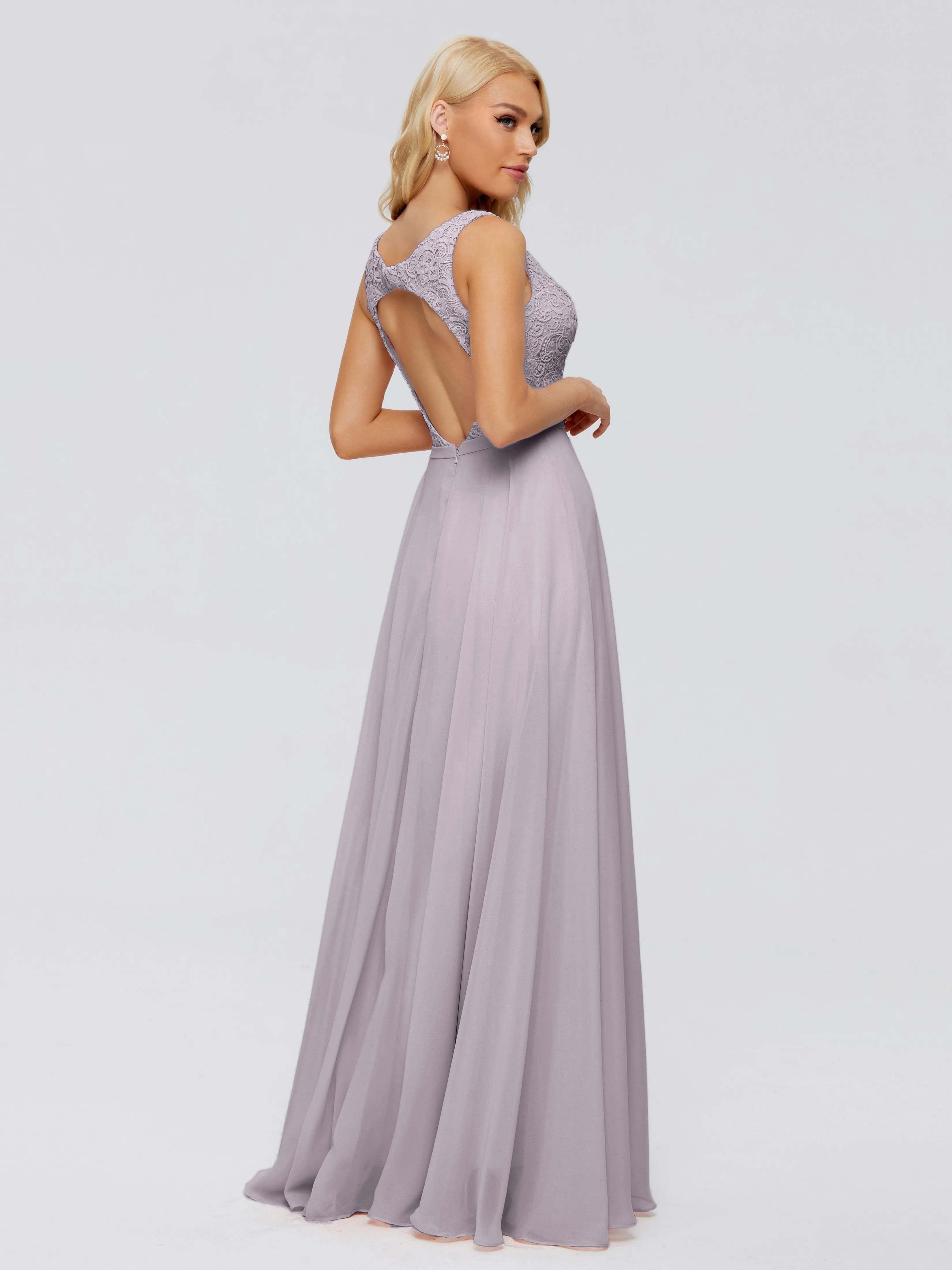 Eliza A-line V Neck Flowy Chiffon Bridesmaid Dresses