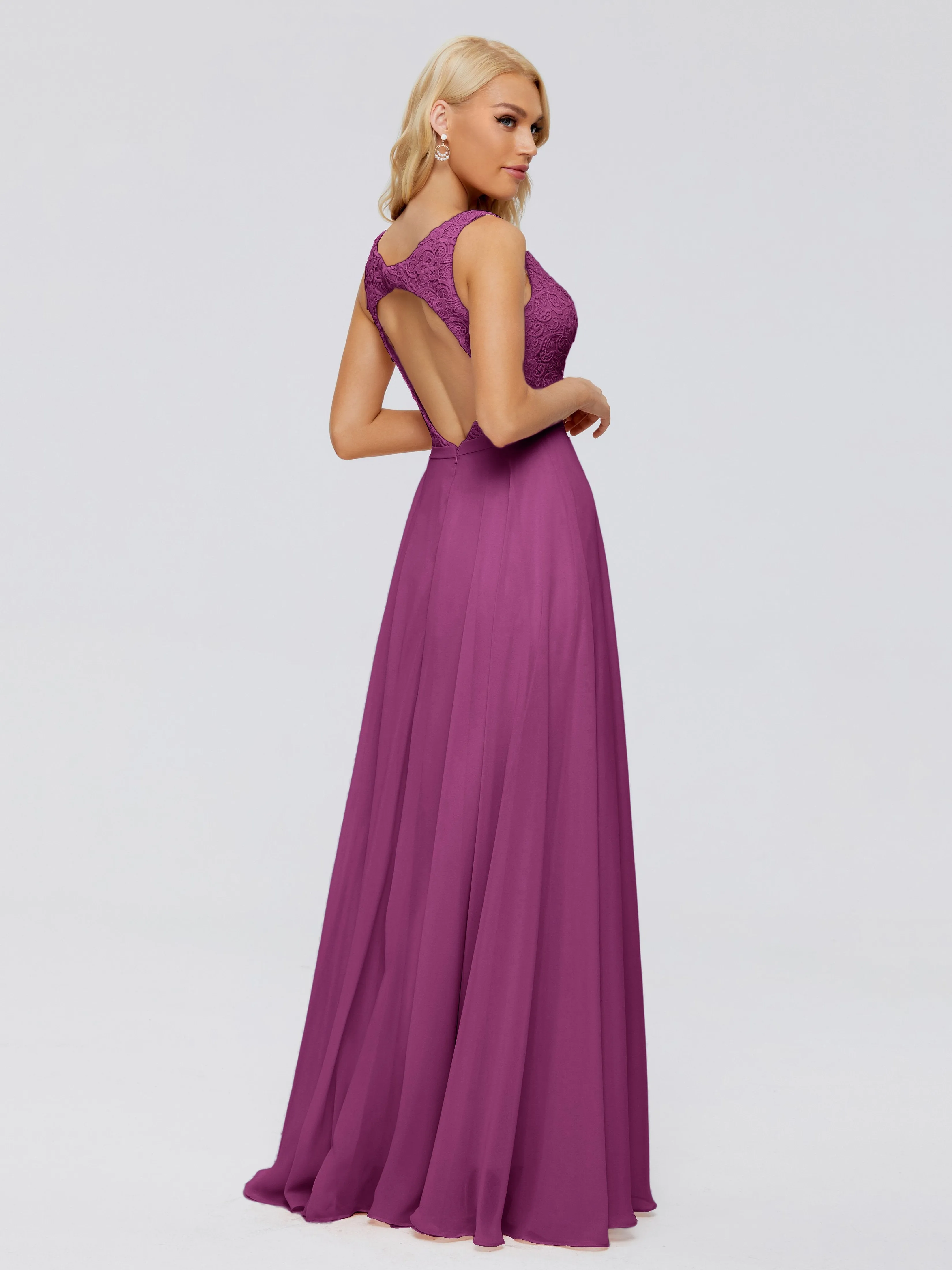 Eliza A-line V Neck Flowy Chiffon Bridesmaid Dresses