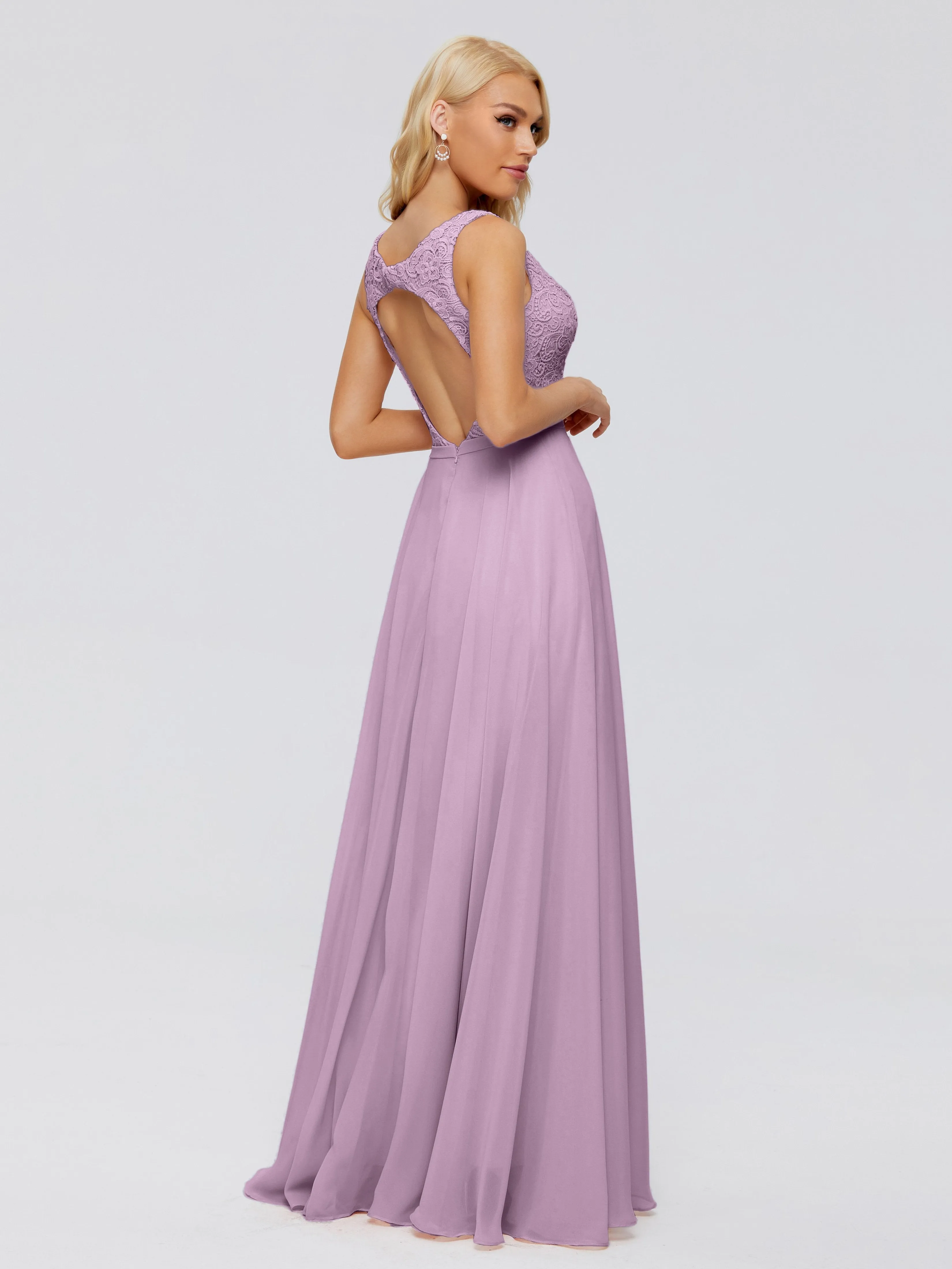 Eliza A-line V Neck Flowy Chiffon Bridesmaid Dresses