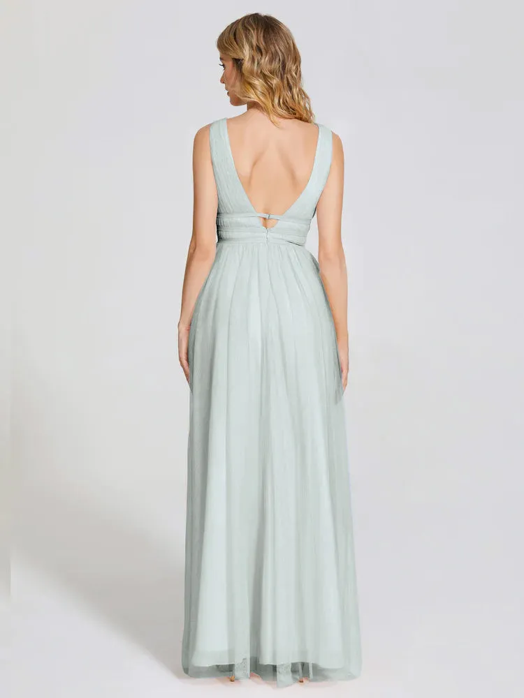 Elliana Flowy V-neck Tulle Bridesmaid Dresses