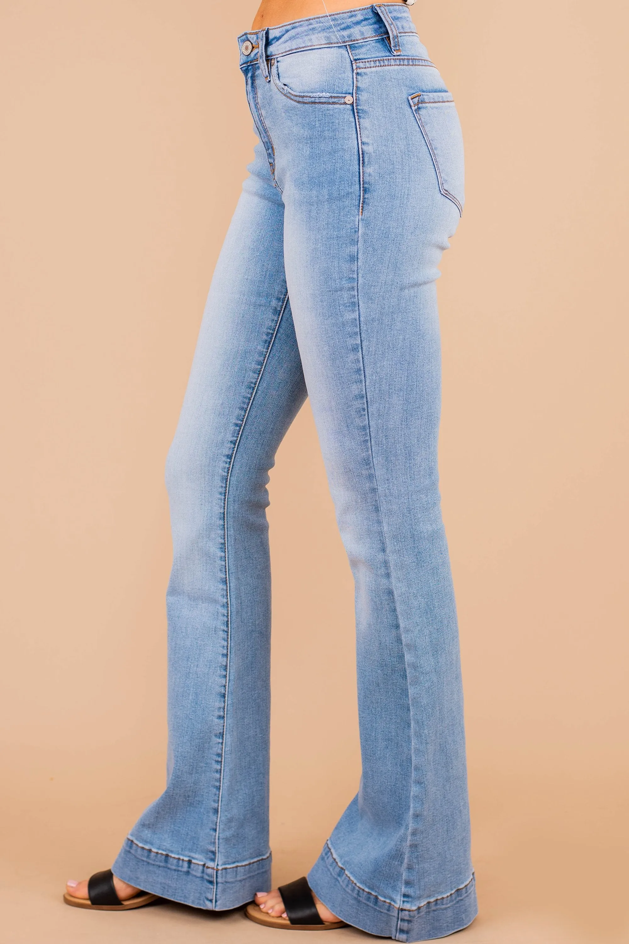 Embrace The Past Light Wash Flare Jeans