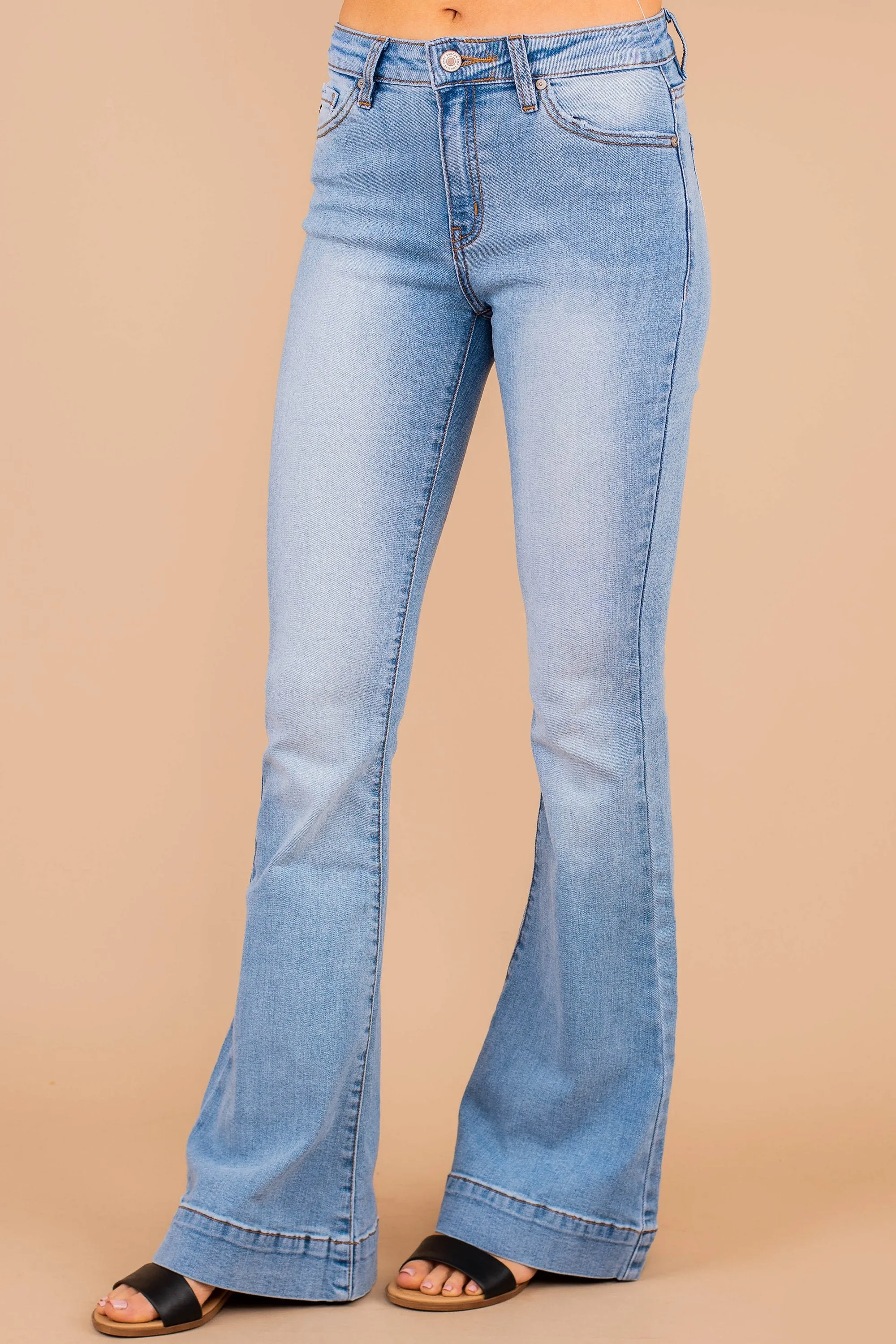 Embrace The Past Light Wash Flare Jeans