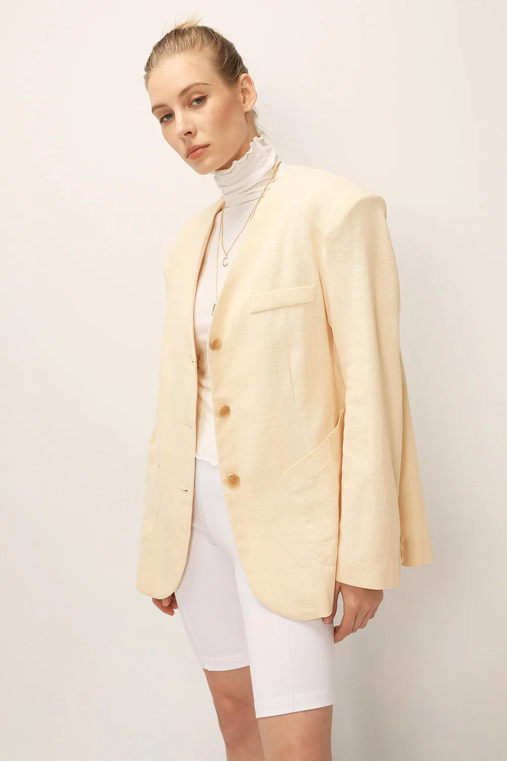 Emma Oversized Collarless Blazer