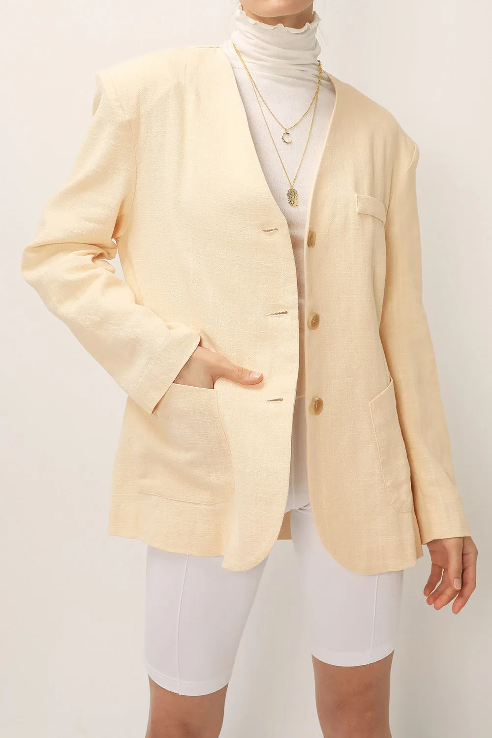 Emma Oversized Collarless Blazer