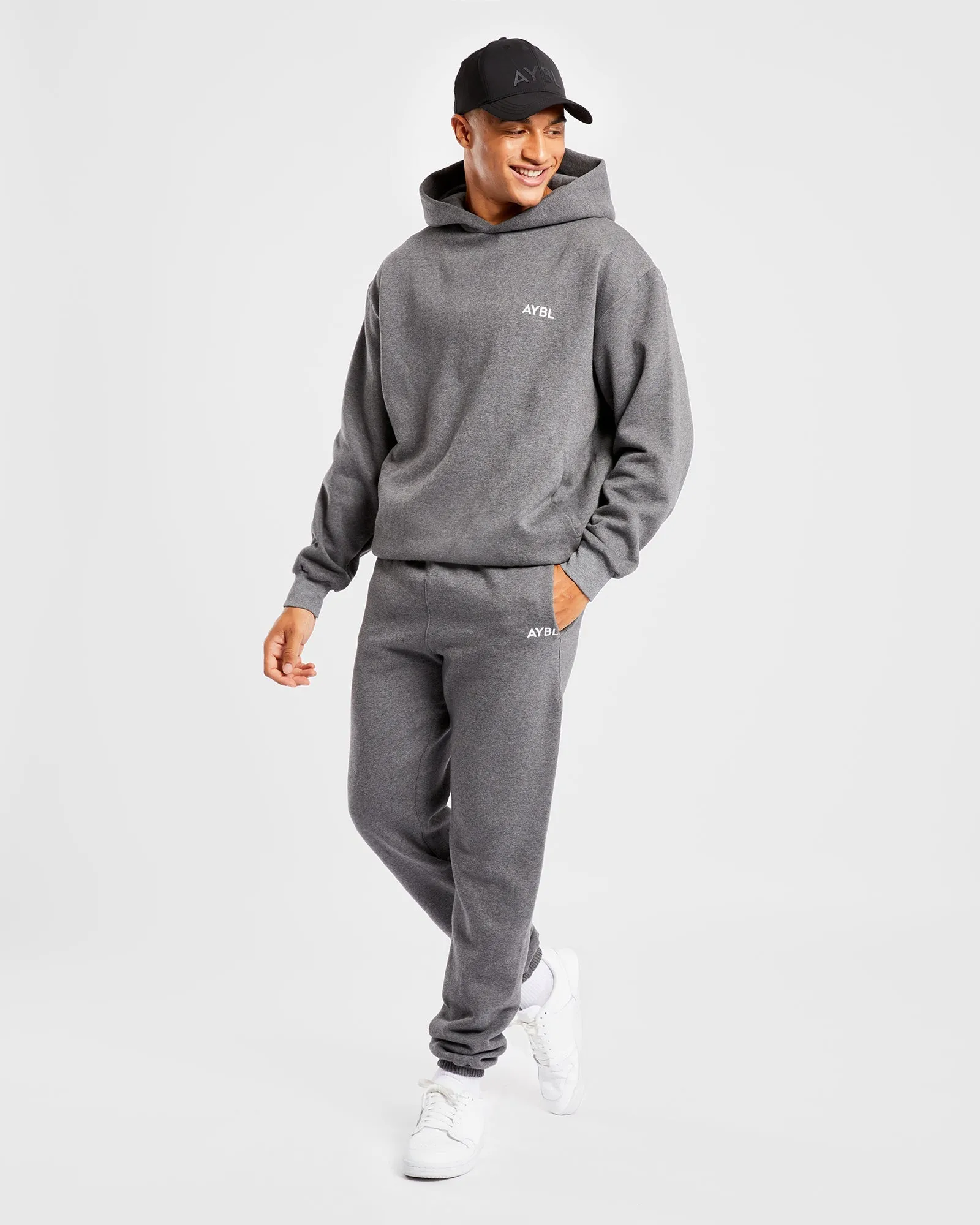 Essential Oversized Hoodie - Charcoal Marl