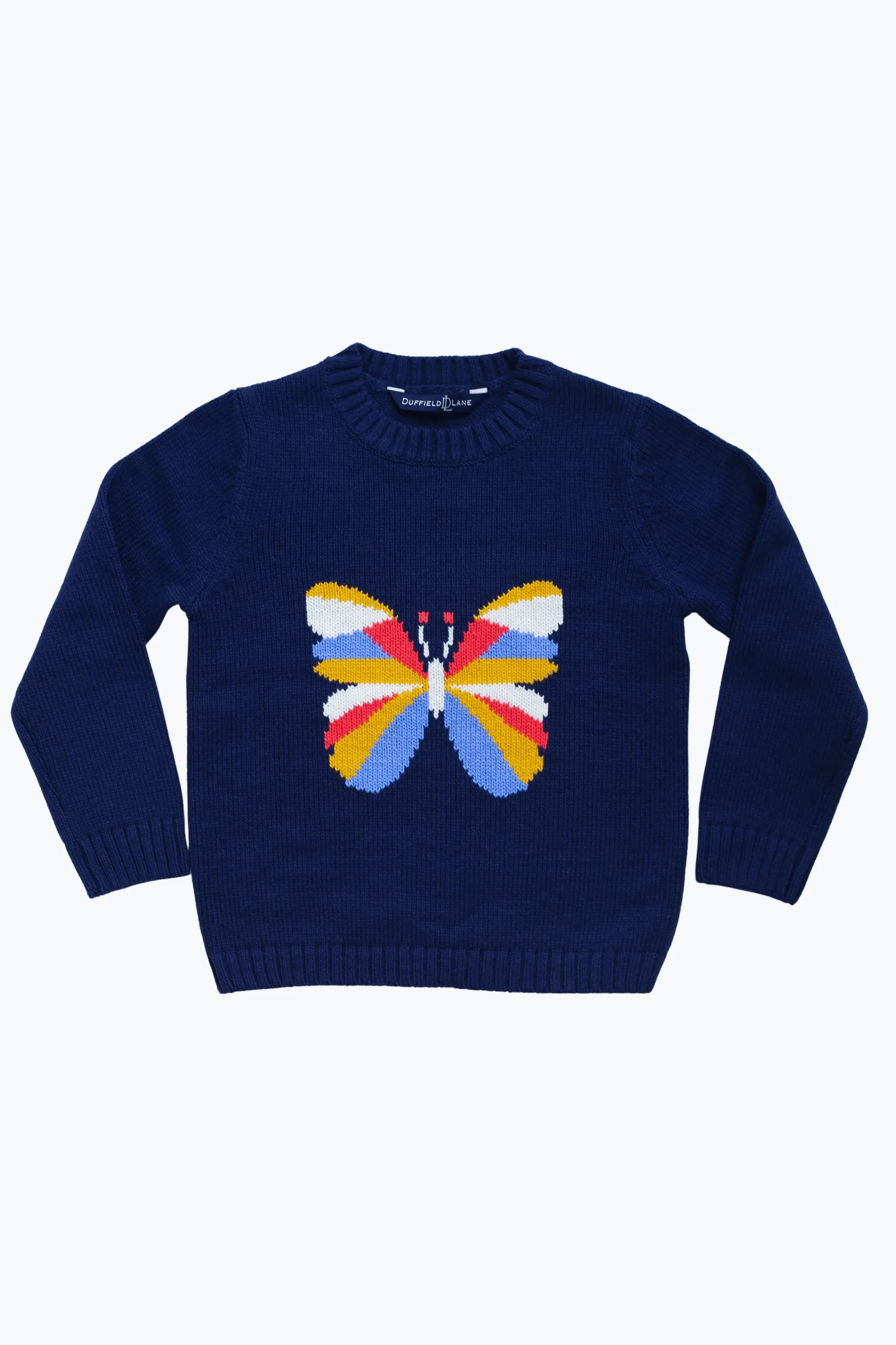 Girls Butterfly Crew Neck Sweater