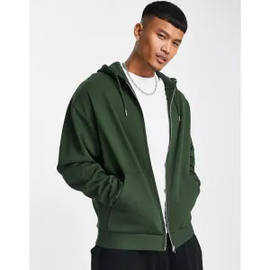 Green Oversized Zipper Hoodie