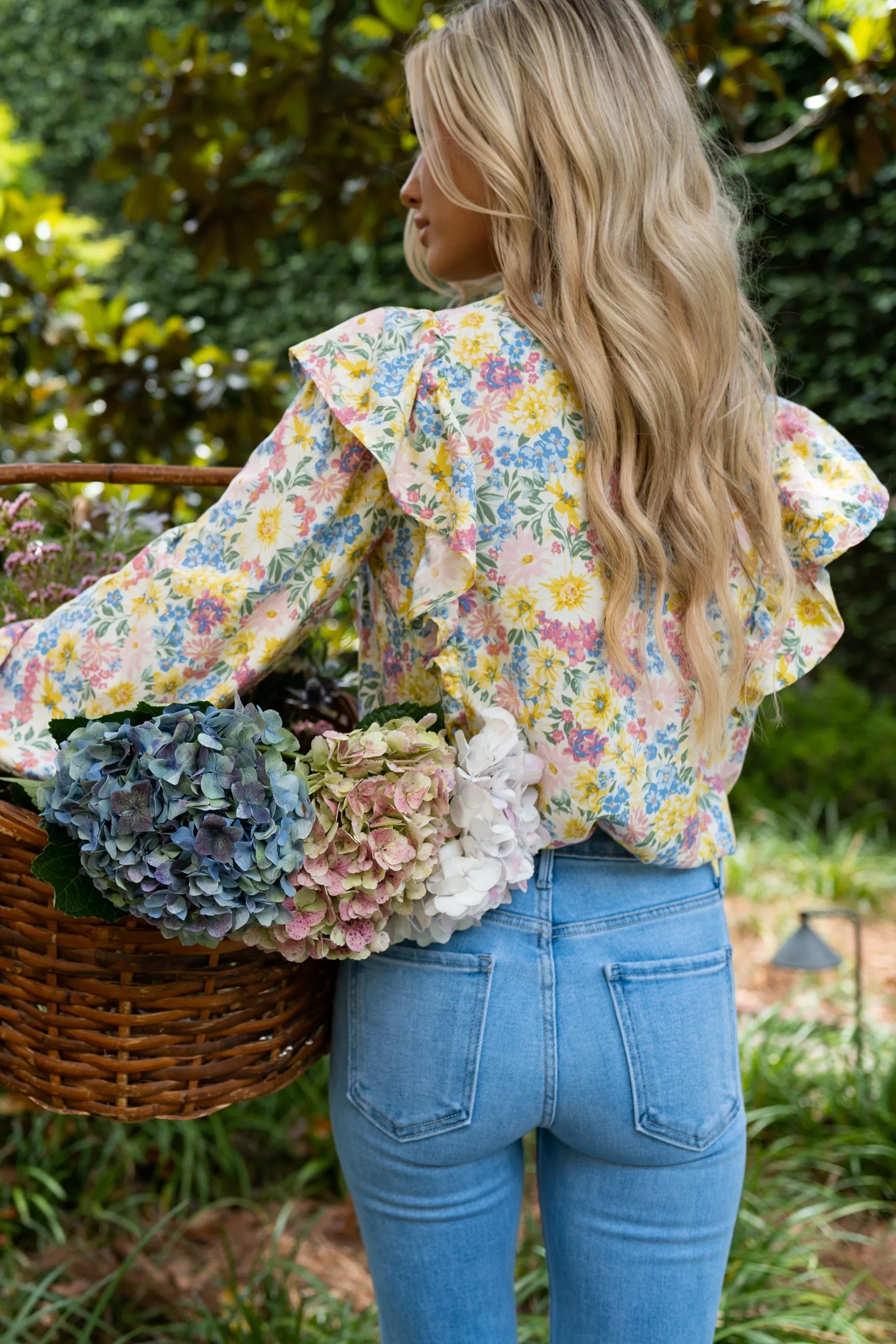 Have A Glow Yellow Multi Floral Print Top