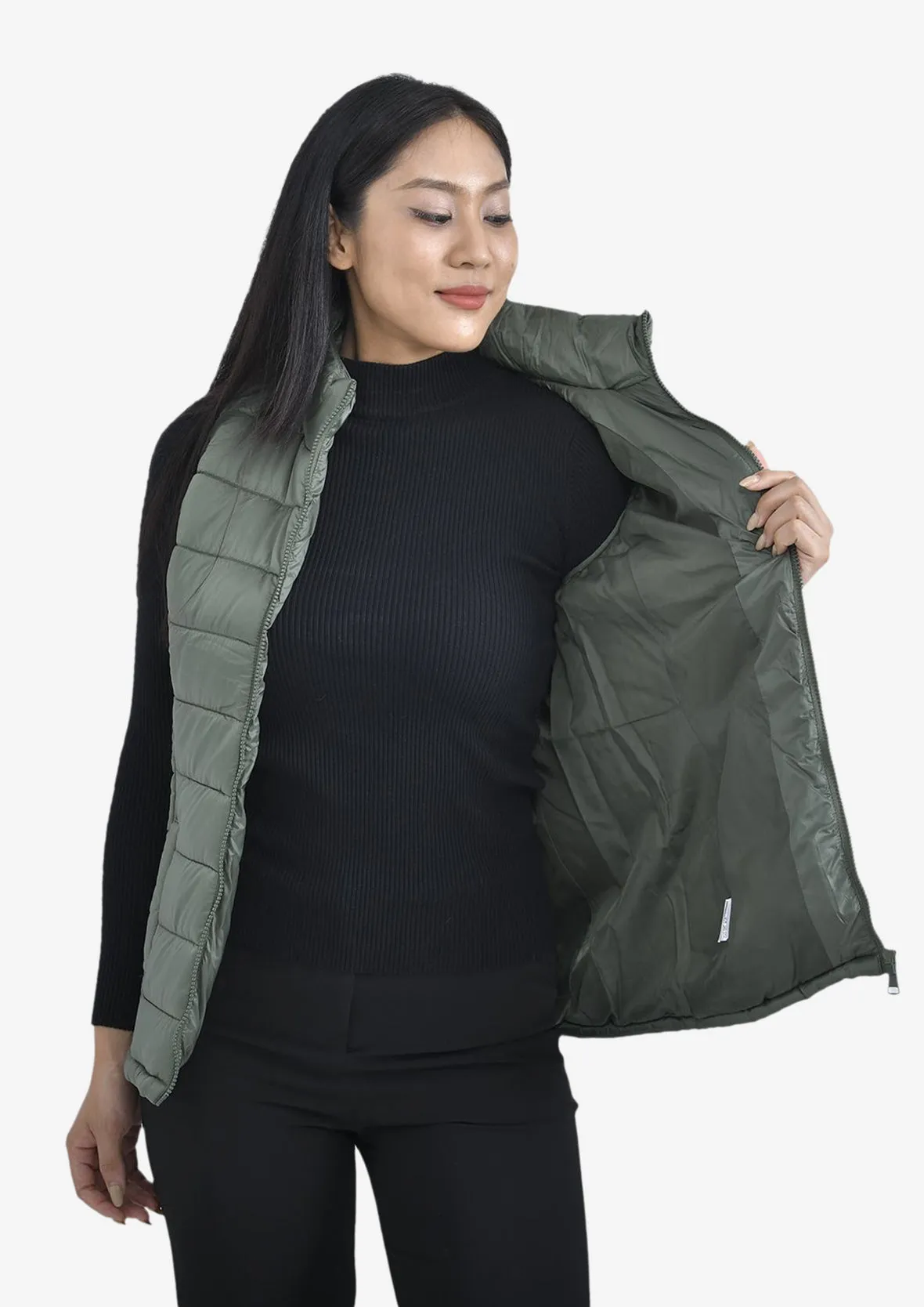 High-Neck Quilted Gilet