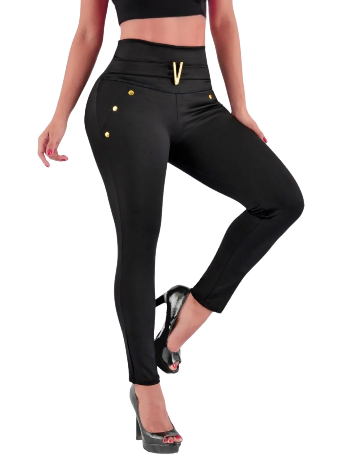 High-Waisted Shapewear Dress Pants with PowerNet and Butt Lift