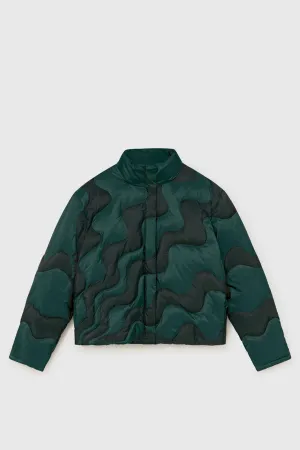 Hokusai Puffer Jacket - Smoke Green