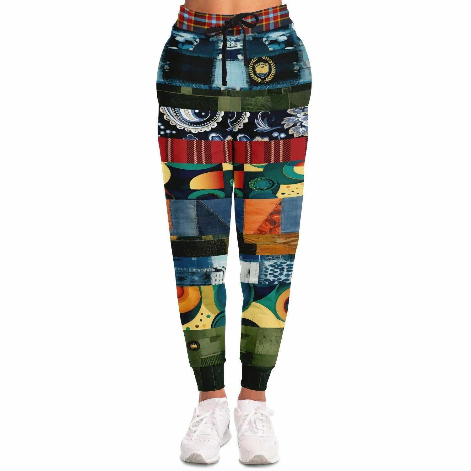 Kabuki Theater Girl Patchwork Print Eco-Poly Unisex Joggers