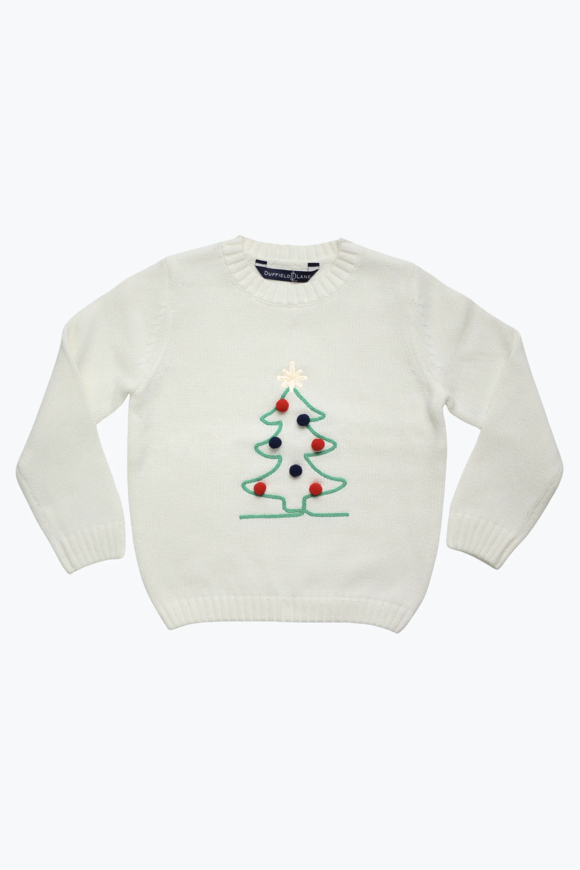 Kids Tree Doodle Crew Neck Sweater in Ivory