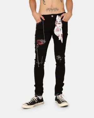 Lifted Anchors Lovell Patch Denim Jeans Black