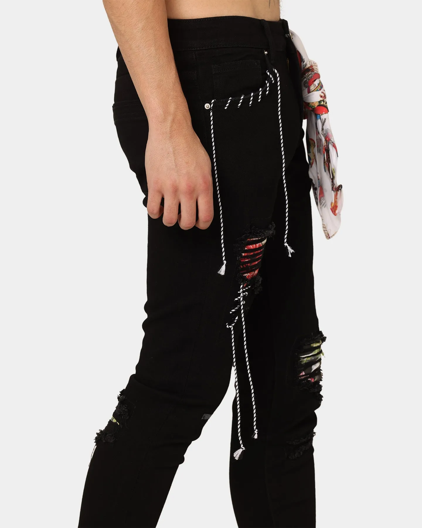 Lifted Anchors Lovell Patch Denim Jeans Black