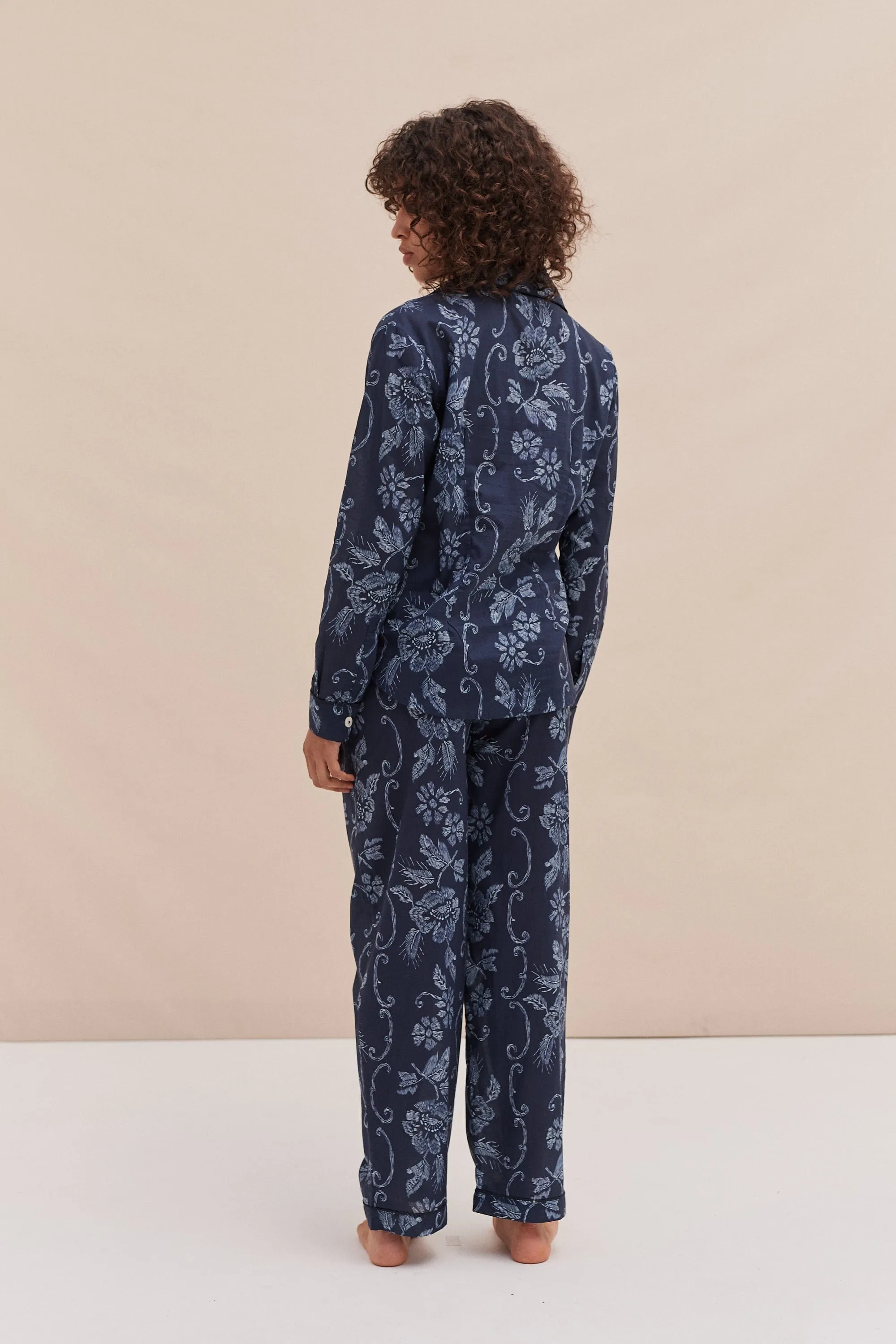 Long Pyjama Set Dorothea Print Navy