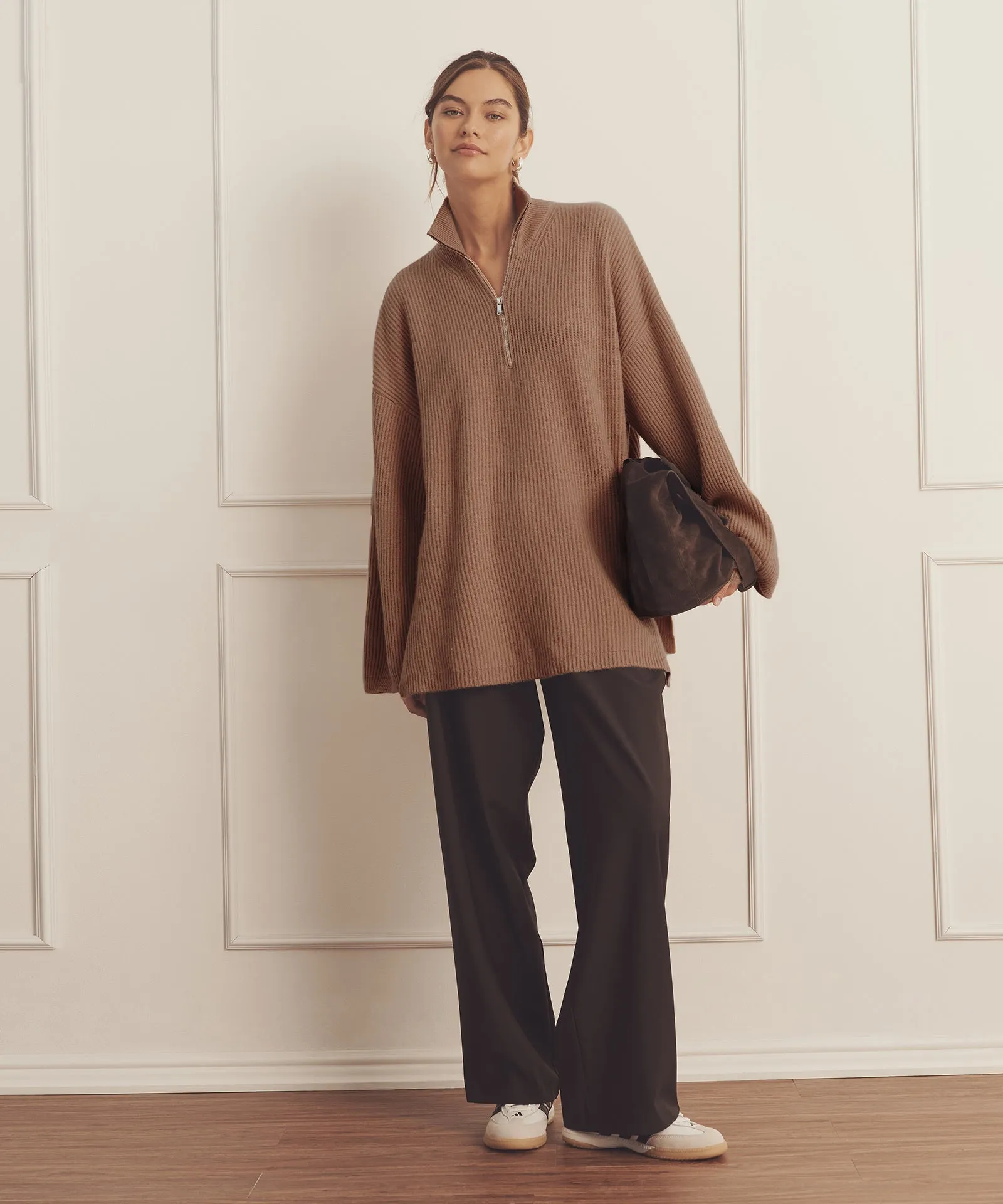 Luxe Cashmere Fisherman Quarter Zip Tunic