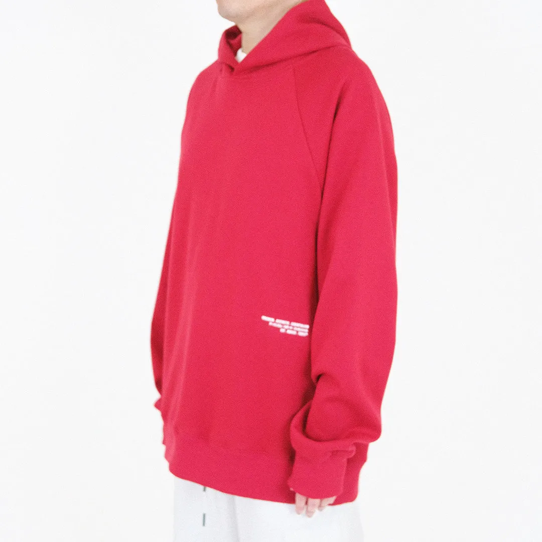 Men Printed Oversized Hoodie - Dark Red - SM2311168B