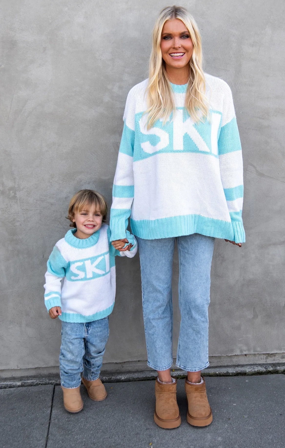 Mini Ski In Sweater ~ Powder Blue Ski Knit