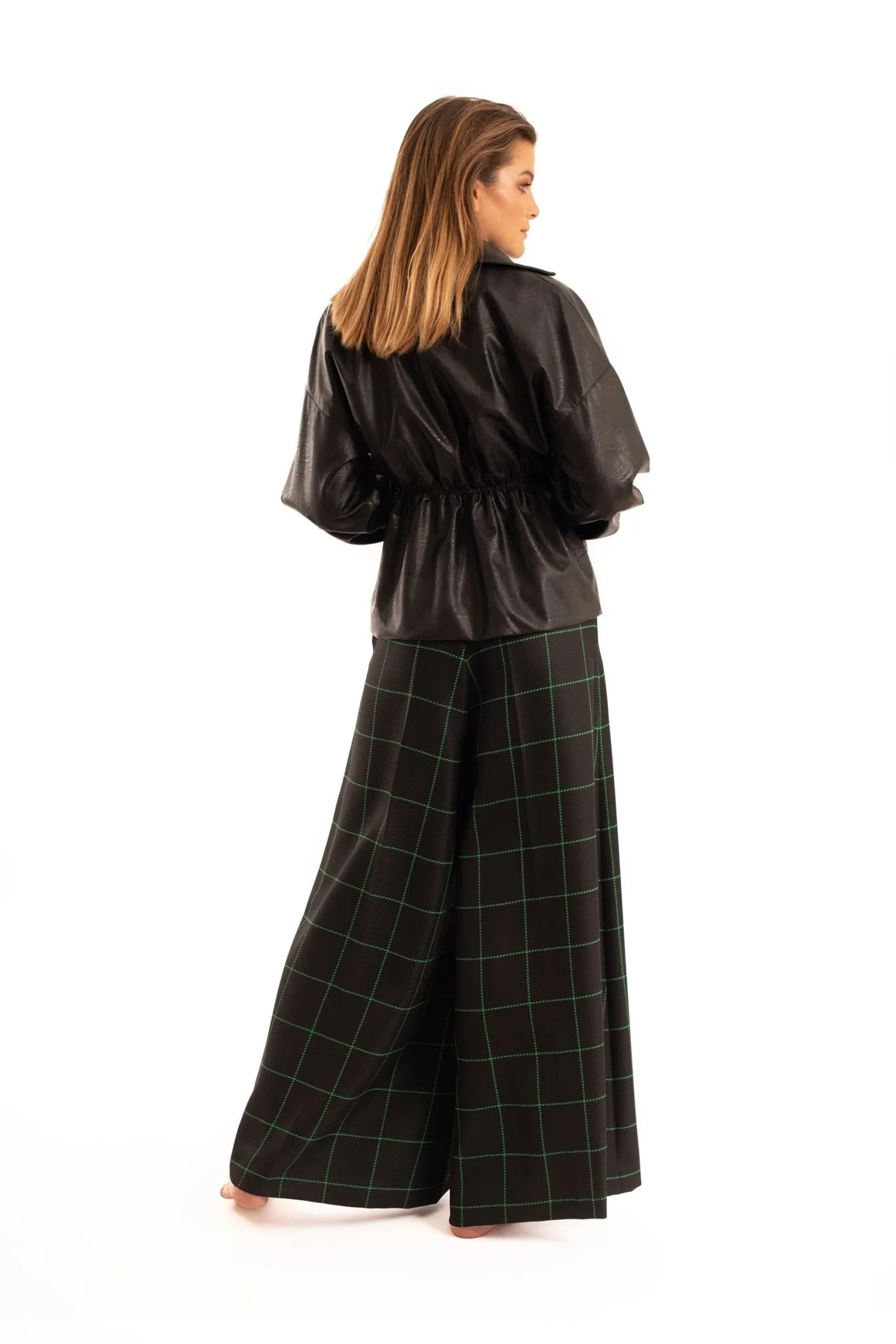 Plaid Wide Leg Pantalon Pants - NOPIN