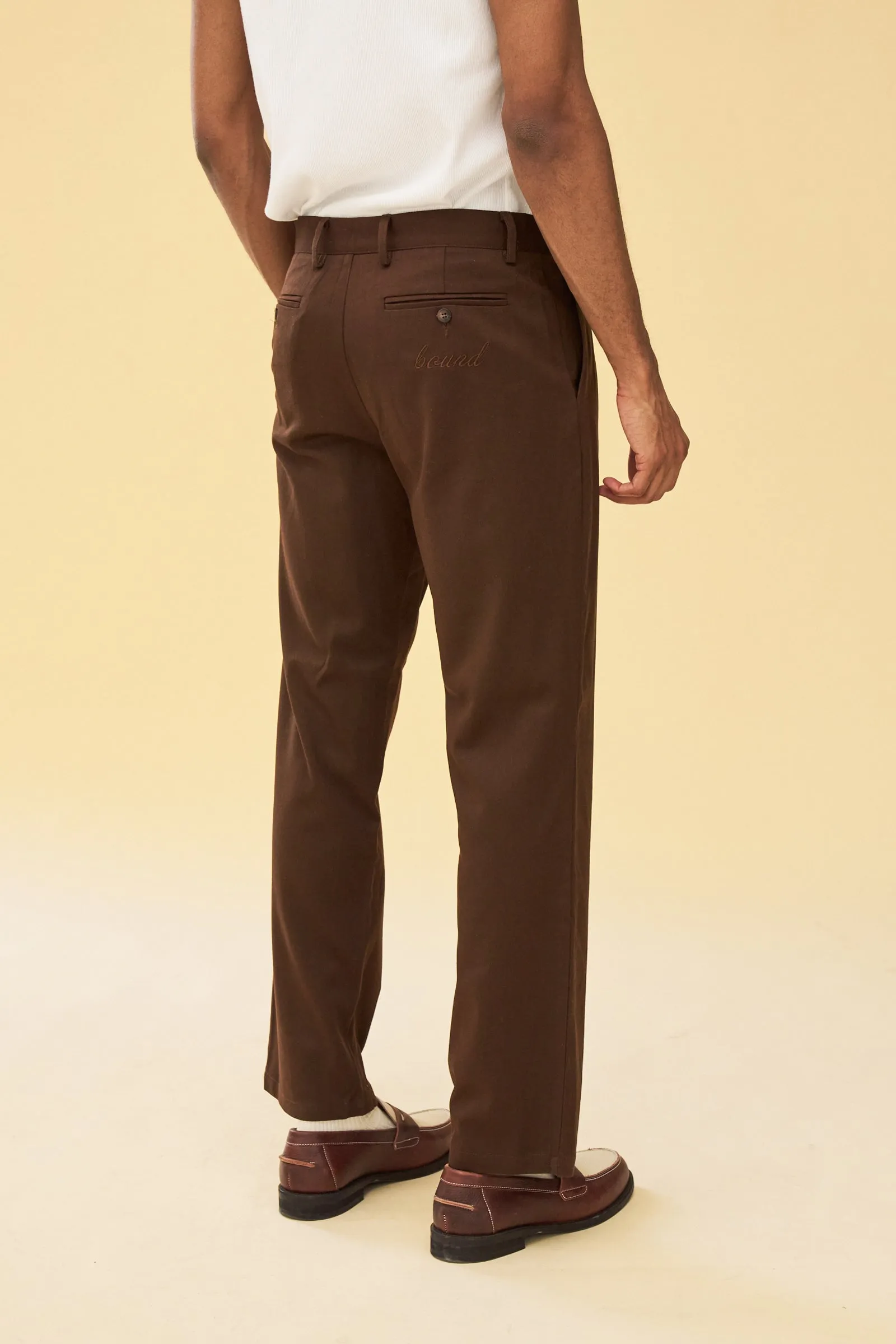 PLEATED SMART TROUSERS - BROWN