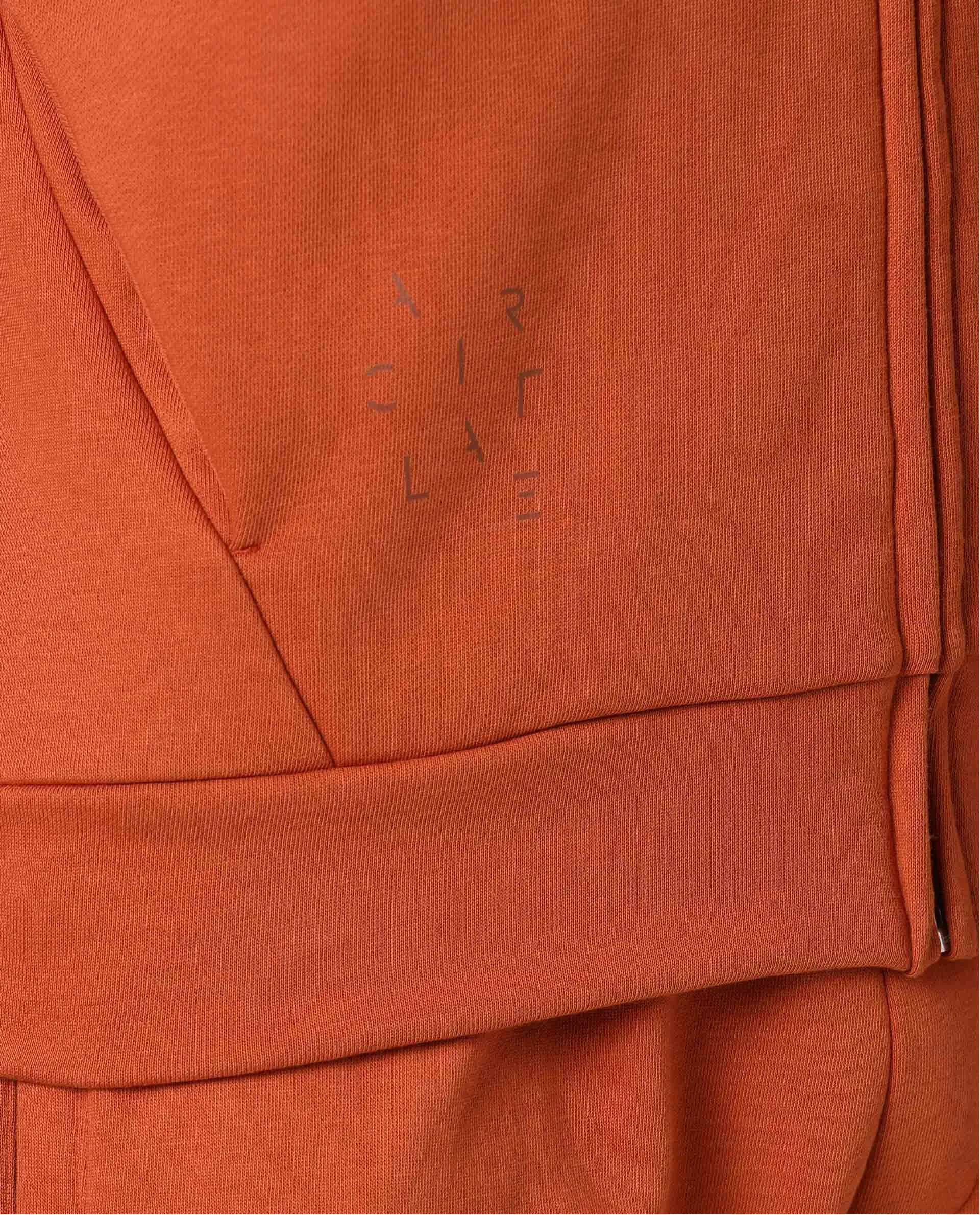 Rare Rabbit Articale Men's Azil Tangy Orange High Neck Zip-Up Jacket