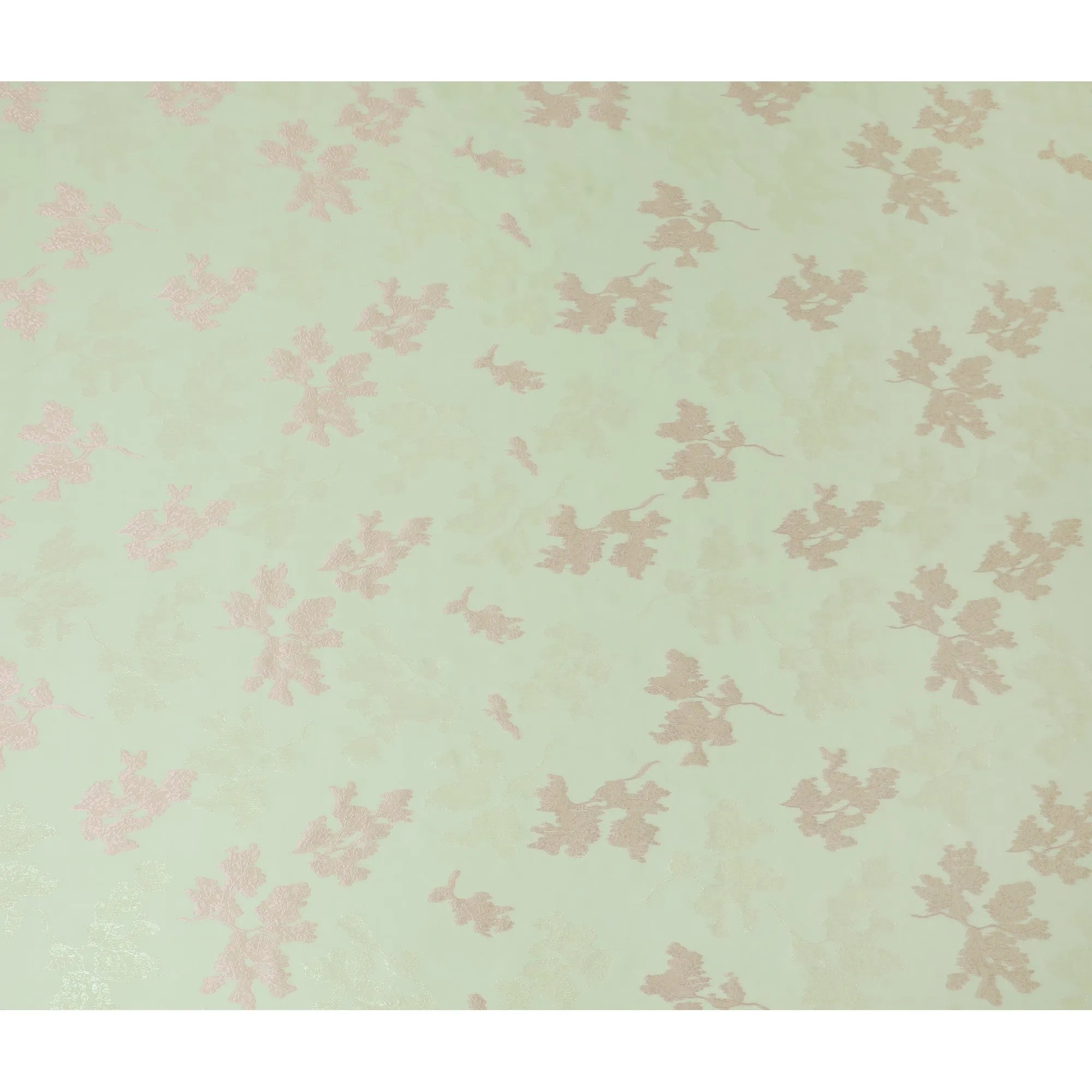 Refreshing Mint Green Silk Chiffon Fabric with Rose Gold Lurex Florals, 110 cm Width - Imported from South Korea-D20236